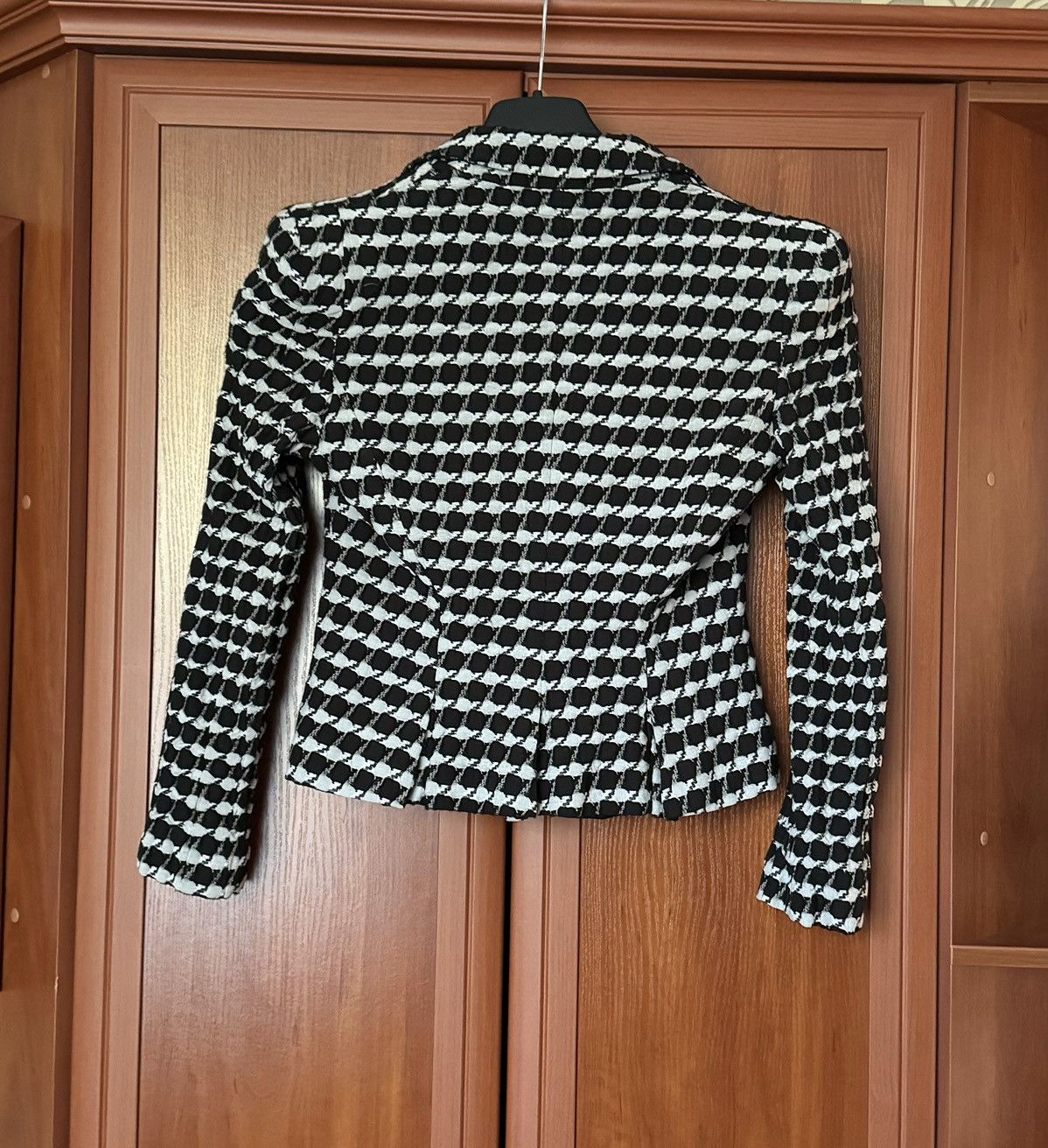 Vintage Emporio Armani 42 checkered black white blazer button jacket Size M / US 6-8 / IT 42-44 - 18 Thumbnail