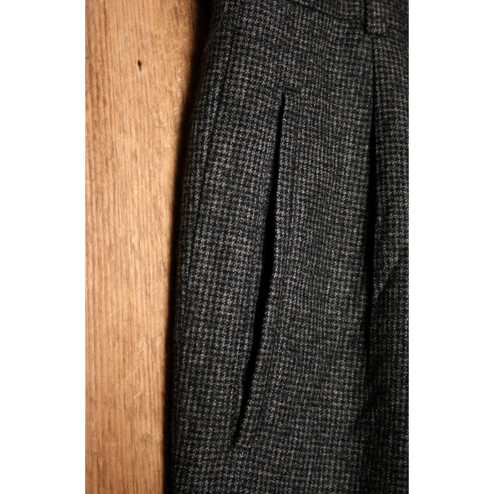 Vintage VINTAGE BALLIN Dress Pants Houndstooth Wool Pleated 100% Black Gray Sz. 40 Mens Size US 40 / EU 56 - 3 Thumbnail