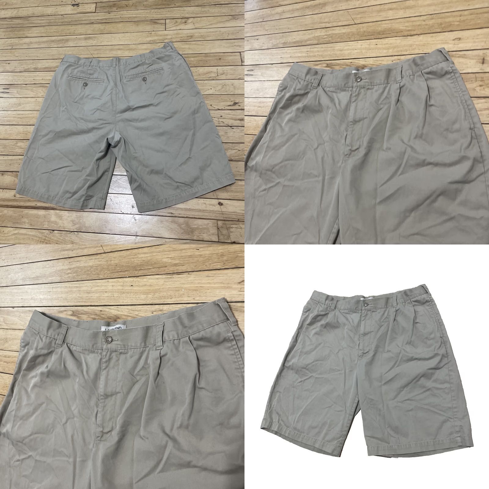 Lands' End VINTAGE Lands' End Pleated Shorts Men 36 Chino Casual 90s Y2k Khaki Beige 36x8 Mens Size US 36 / EU 52 - 9 Thumbnail