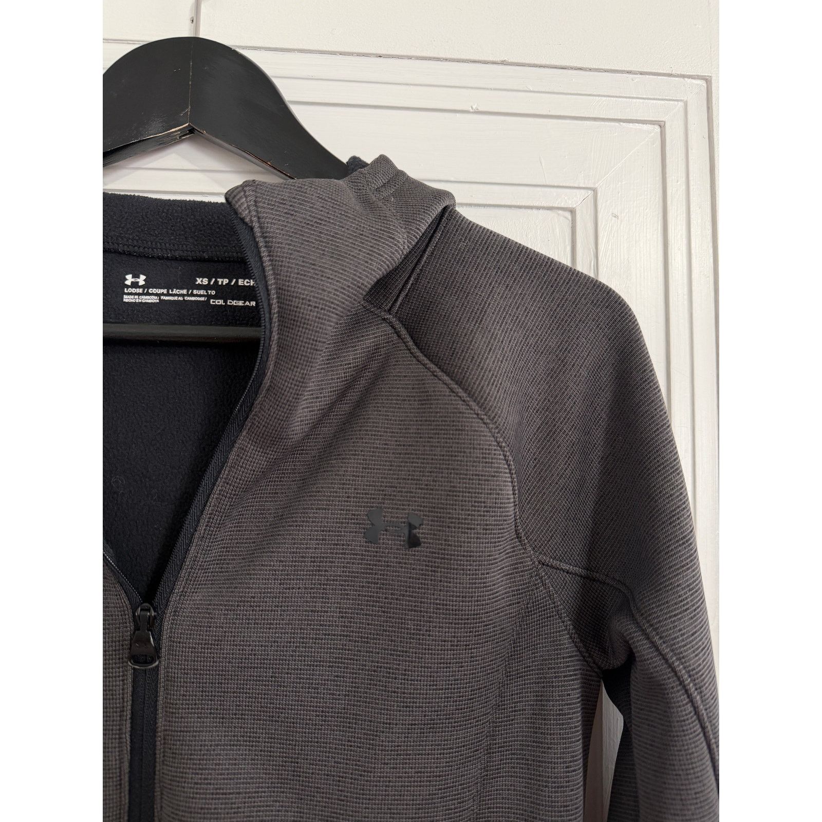 Under Armour Under Armour ColdGear Women's Dark Gray Zip-Up Hoodie Sz XS Size XS / US 0-2 / IT 36-38 - 2 Thumbnail
