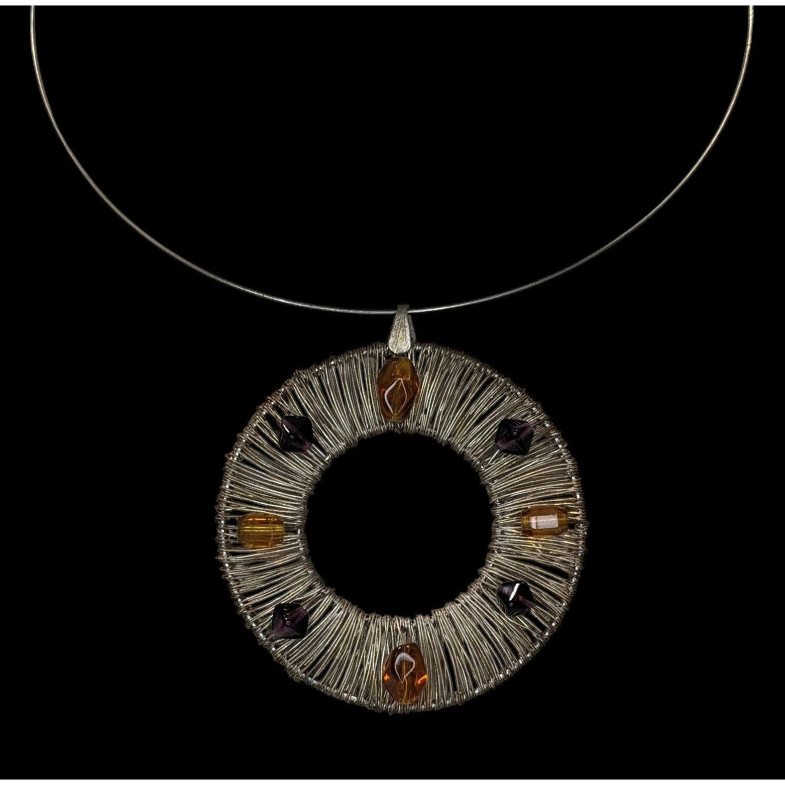 Handmade Vintage Handmade Bohemian Wire-Wrapped Necklace With Honey & Size ONE SIZE - 3 Thumbnail