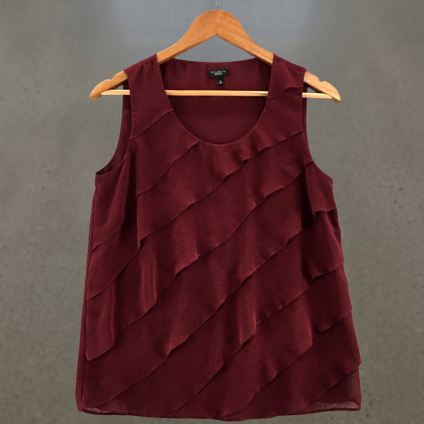 Talbots Talbots Tank Top Womens 6 Red Sleeveless Scoopneck Ruffle Casual Size M / US 6-8 / IT 42-44 - 1 Thumbnail