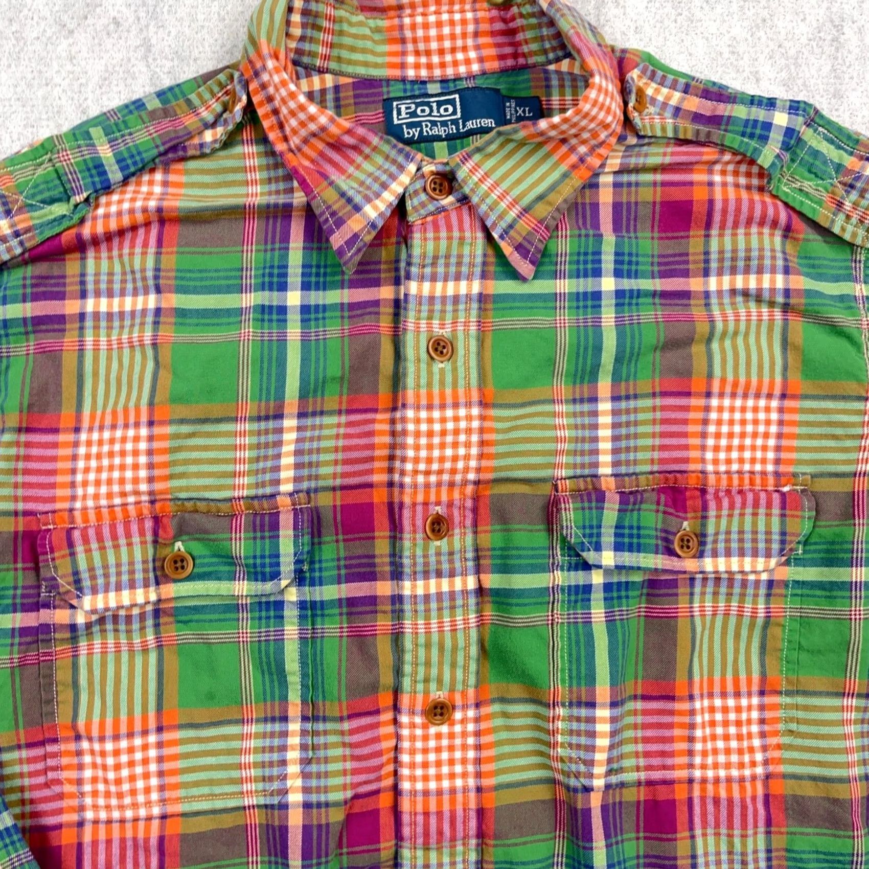 Polo Ralph Lauren Polo Ralph Lauren Button-Up Shirt XL Multicolor Plaid Flannel Embroidered Logo Pocket Button-Down Long Sleeve Men Size US XL / EU 56 / 4 - 3 Thumbnail