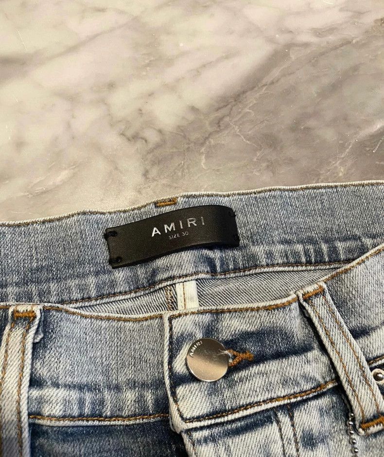 Amiri Amiri cashew flower art spliced blue denim pants Size US 30 / EU 46 - 3 Thumbnail