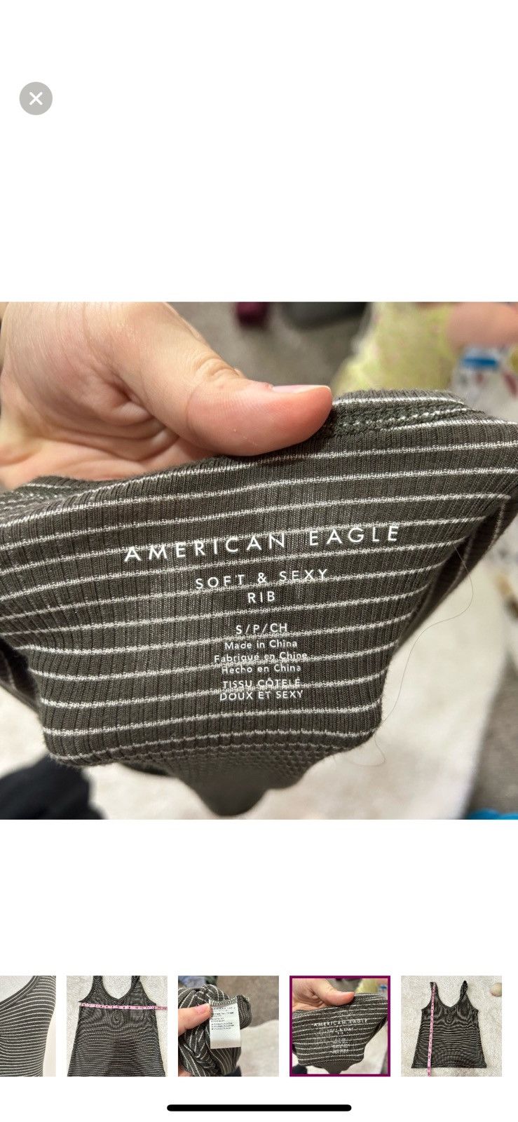 American Eagle Outfitters American eagle outfitters small striped ribbed tank top Size S / US 4 / IT 40 - 2 Thumbnail
