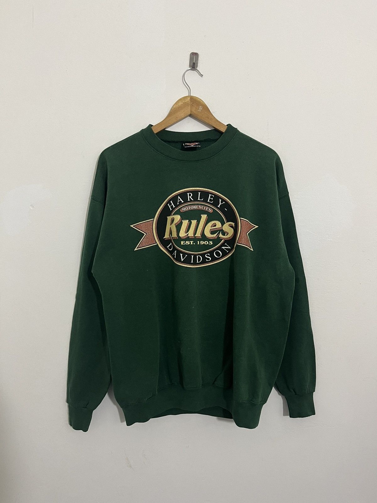 image of American Classics x Harley Davidson Vintage 91’ Harley Davidson Crewneck Sweatshirt in Green (Size 