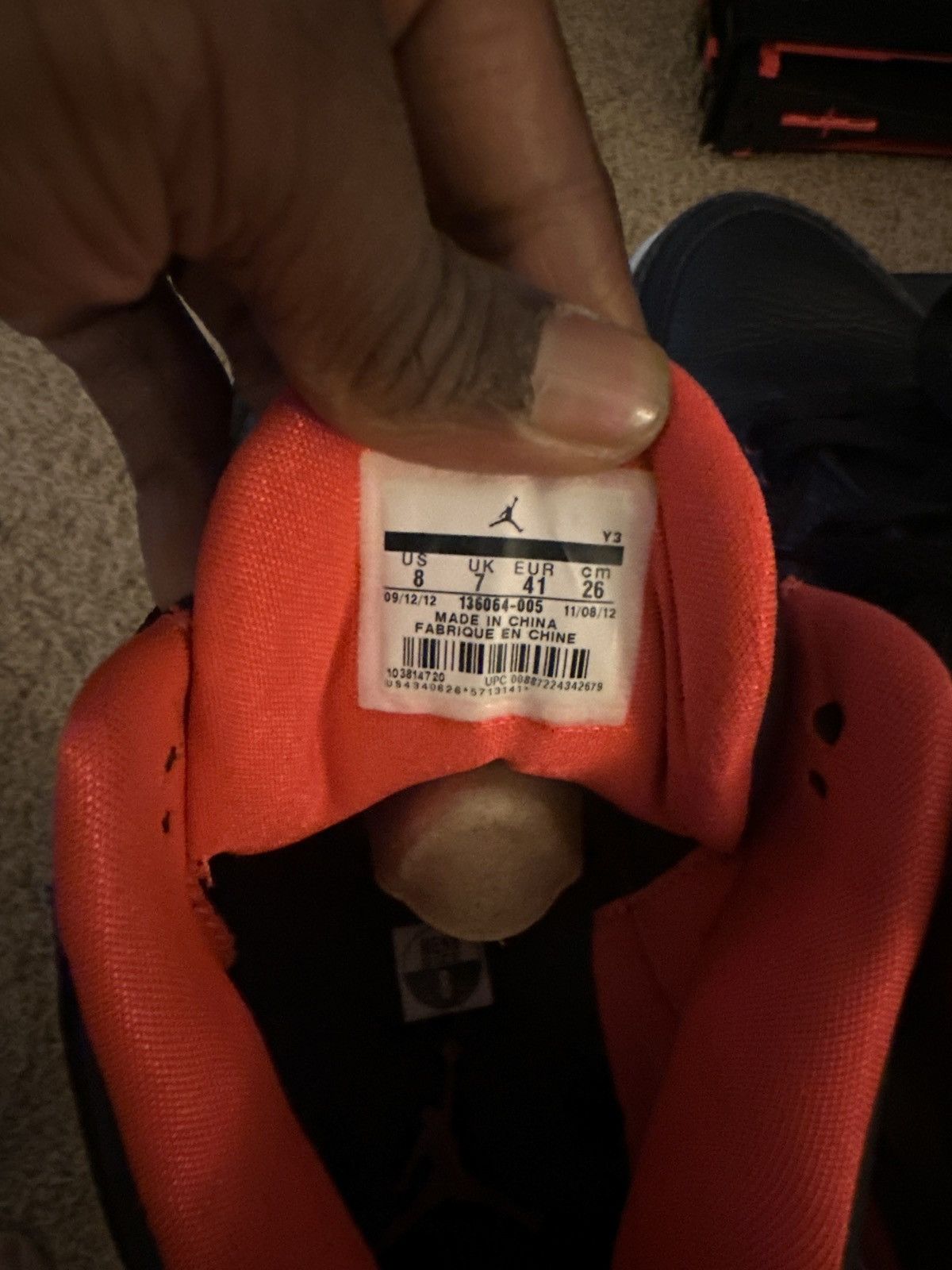 Jordan Brand Air Jordan 3 Retro (Crimson) Size US 8 / EU 41 - 6 Thumbnail