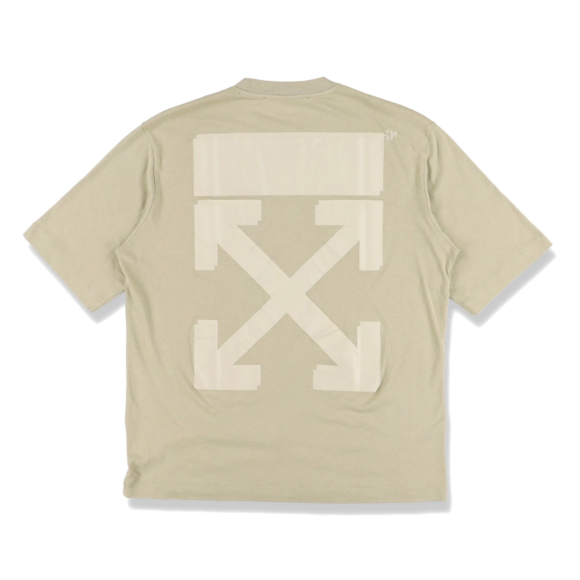 Beige Rubber Arrows Logo Oversized Skate T-Shirt