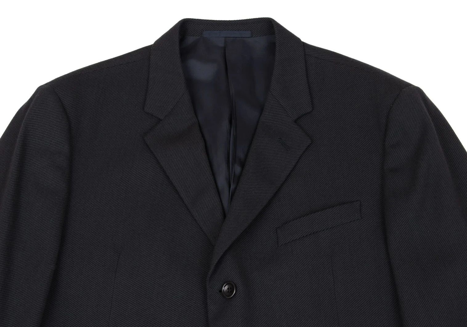 Armani Collezioni Wool Jacket with Diagonal Stripe in Charcoal, Size 54 Size US XXS / EU 40 - 2 Thumbnail