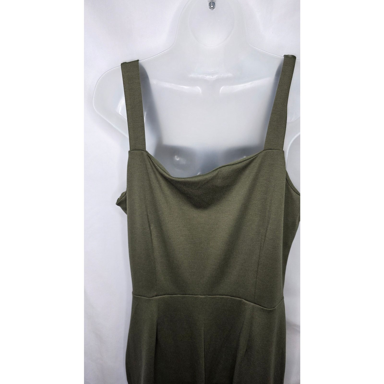 Gap GAP Olive Green Sleeveless Wide Leg Jumpsuit Square Neck Size L / US 10 / IT 46 - 12 Thumbnail