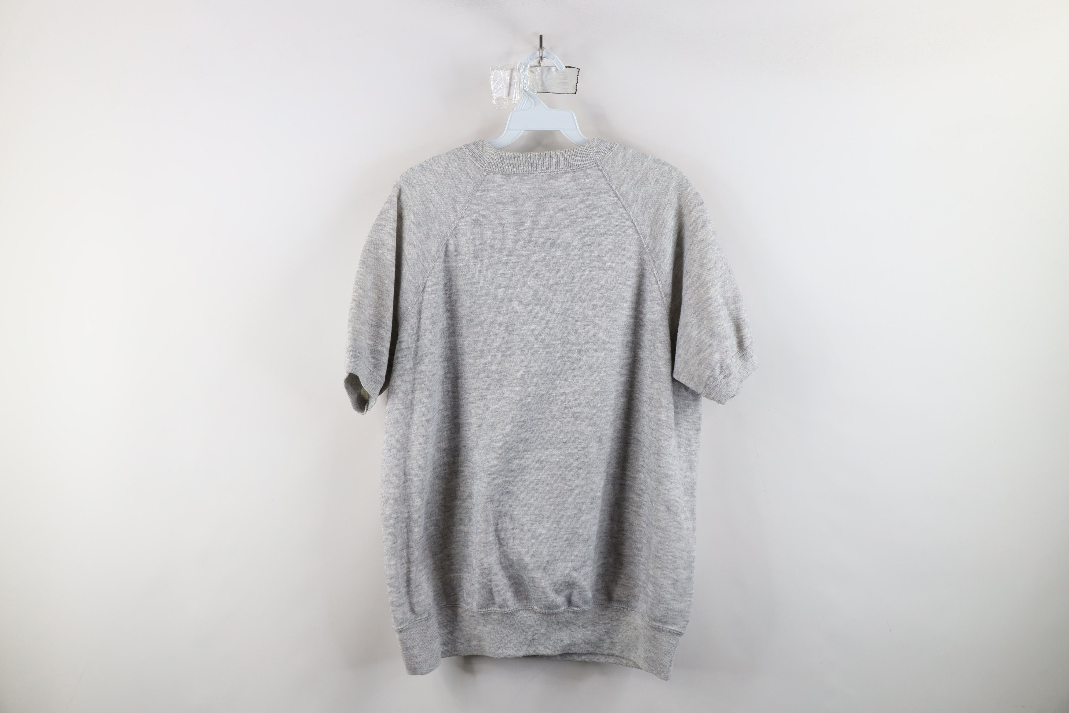 Vintage Vintage 70s Streetwear Short Sleeve Sweatshirt Heather Gray Size US XL / EU 56 / 4 - 9 Thumbnail
