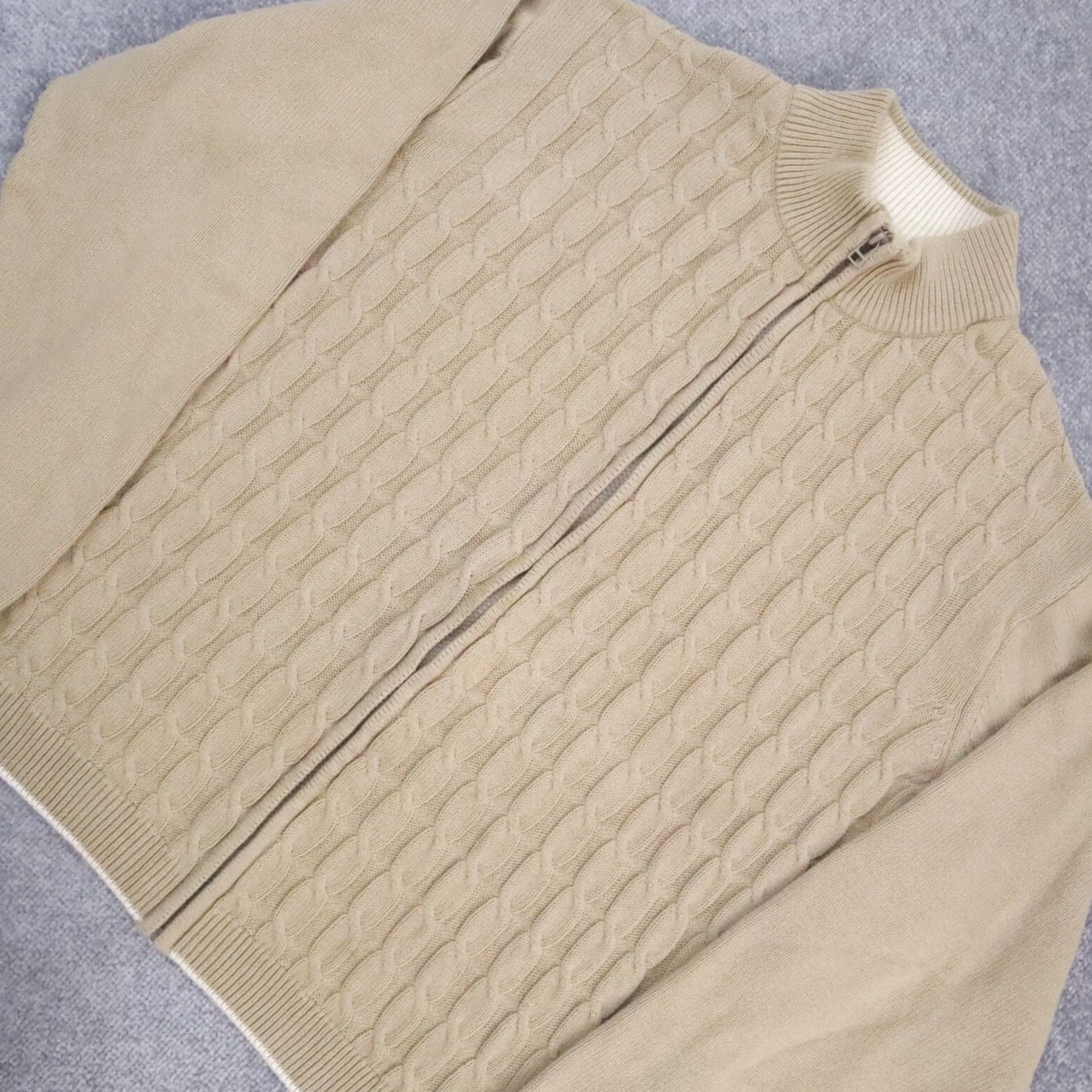 Vintage VTG Alan Flusser 90s Cable Knit XL Brown Sweater Size US XL / EU 56 / 4 - 6 Thumbnail