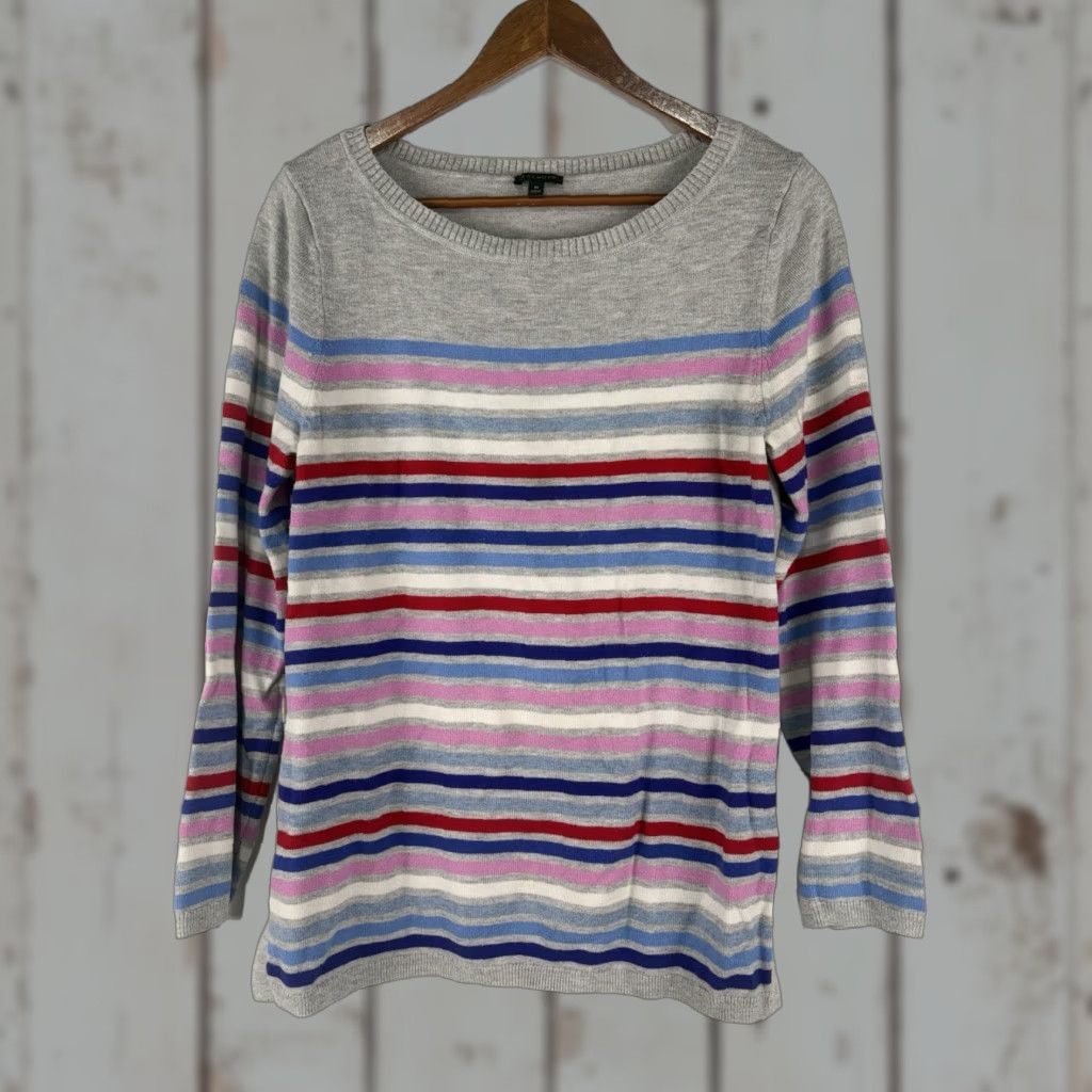 Talbots Talbots Multicolor Striped Sweater Women's Size M Pullover Long Sleeve Classic Preppy Size M / US 6-8 / IT 42-44 - 1 Thumbnail
