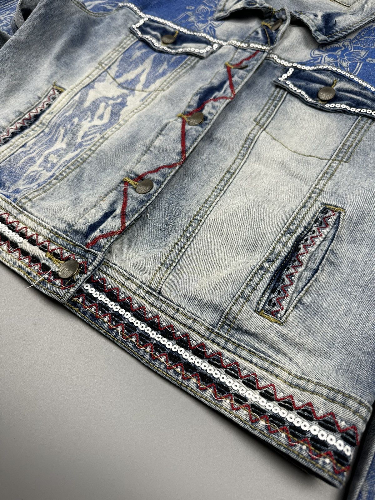 Desigual × Japanese Brand Desigual Native Shashiko Denim Jacket Size US M / EU 48-50 / 2 - 9 Thumbnail