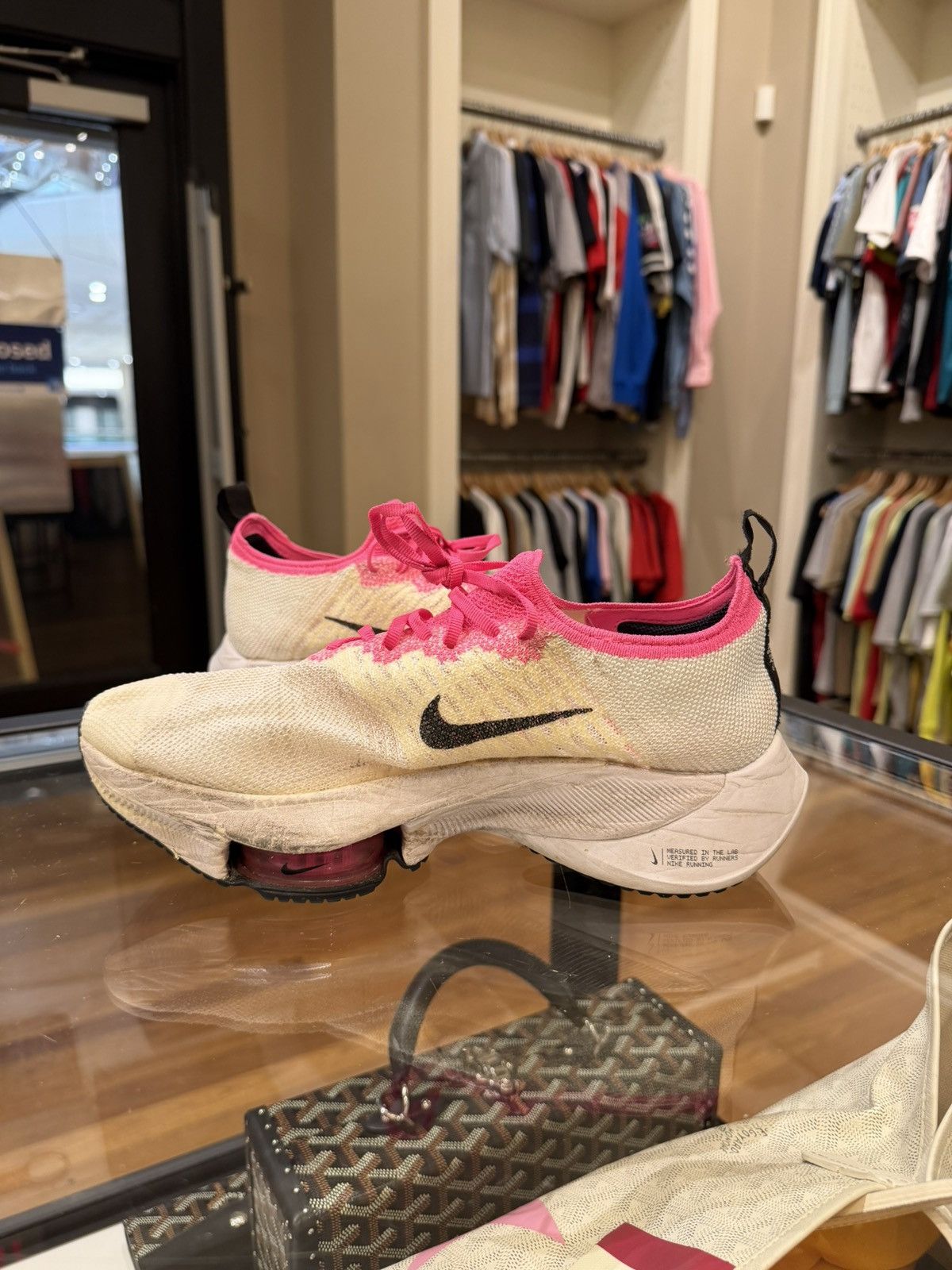 Nike Nike Air Zoom Tempo Next% Flynknit Running - pink white Size US 7 / EU 40 - 4 Thumbnail