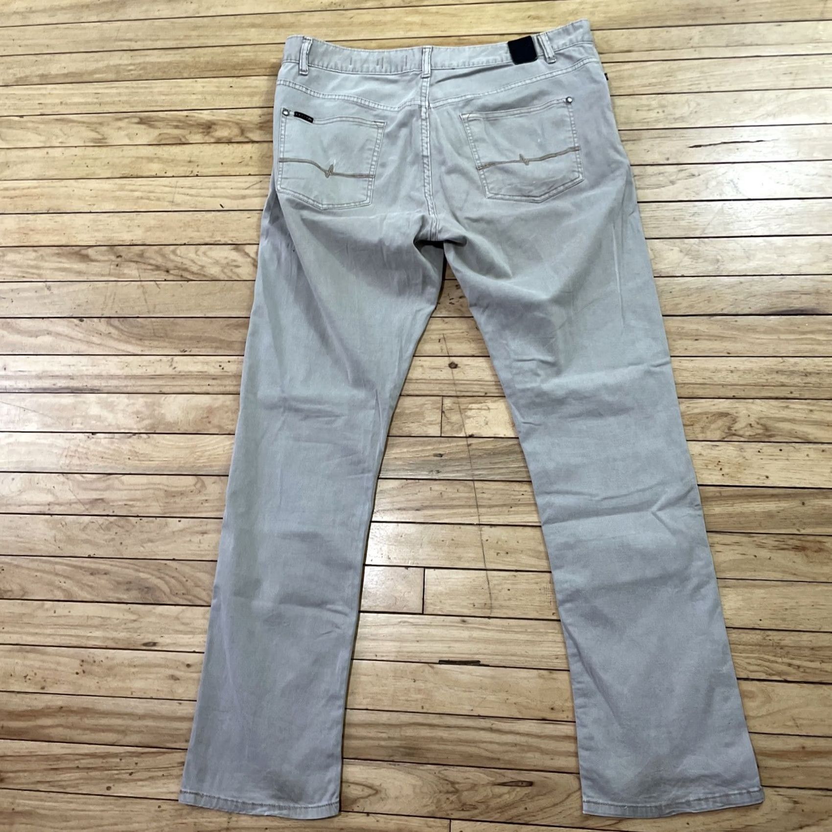 Rusty RUSTY Indi Slim Pants Men 36x32 Khaki Summer Lightweight 36W 32L Beige Slim Straight 90s Preppy Casual Workwear - Size US 36 / EU 52 - 2 Thumbnail