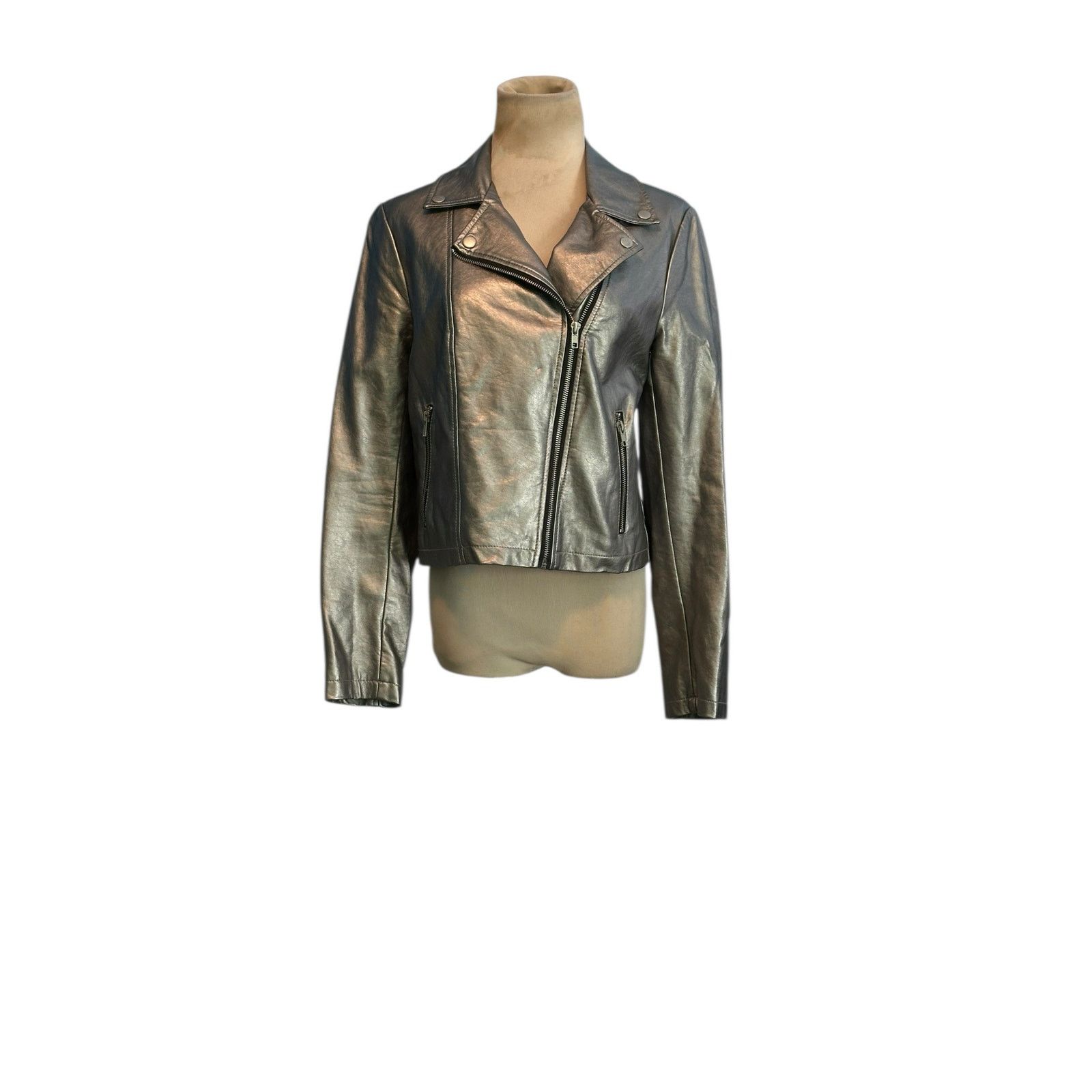 Forever 21 Forever 21 silver vegan leather moto jacket size Medium Size M / US 6-8 / IT 42-44 - 9 Thumbnail