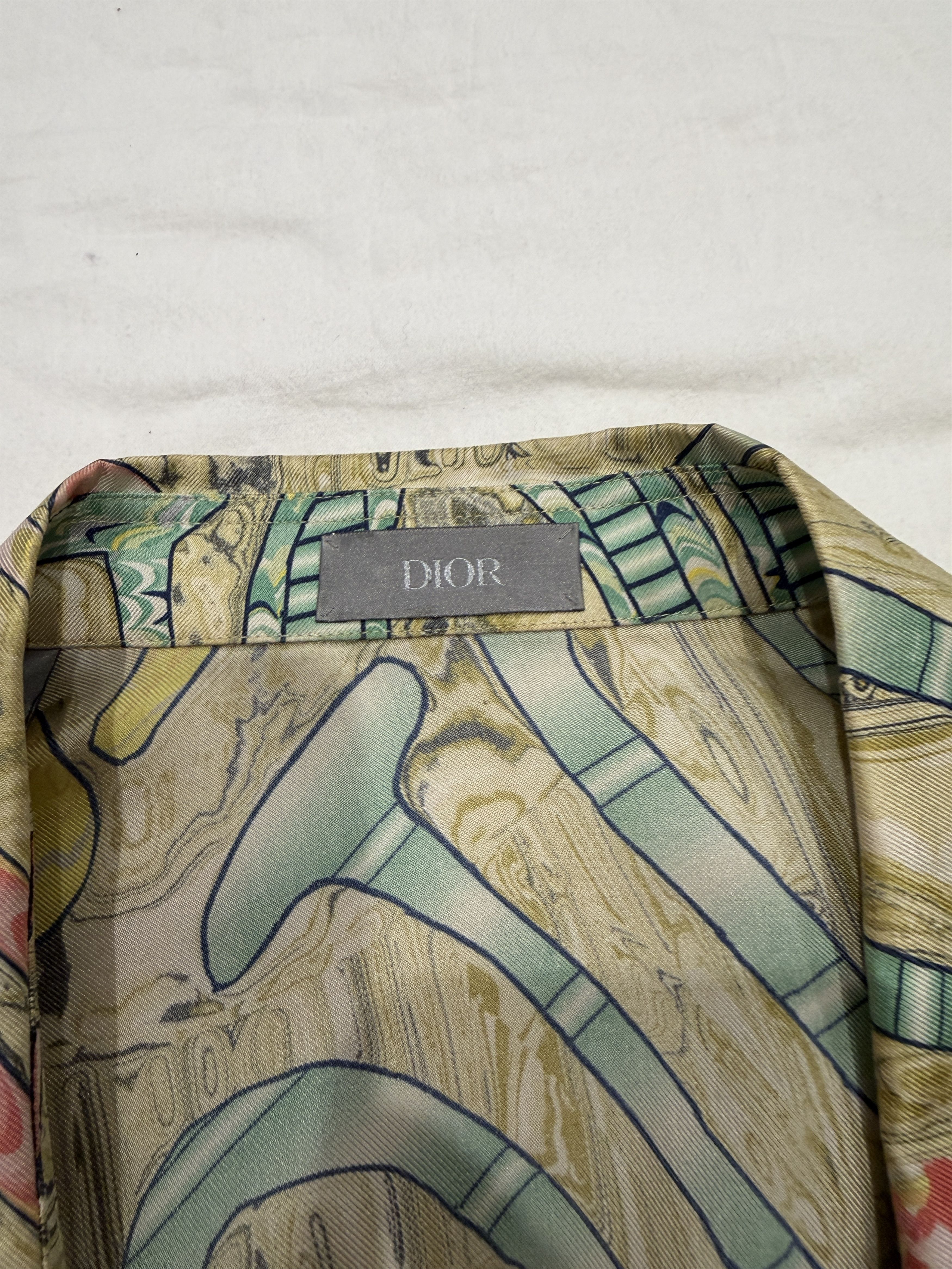 Dior × Stussy Dior x Kim John x Stussy marble effect Janpan silk shirt Size US M / EU 48-50 / 2 - 3 Thumbnail