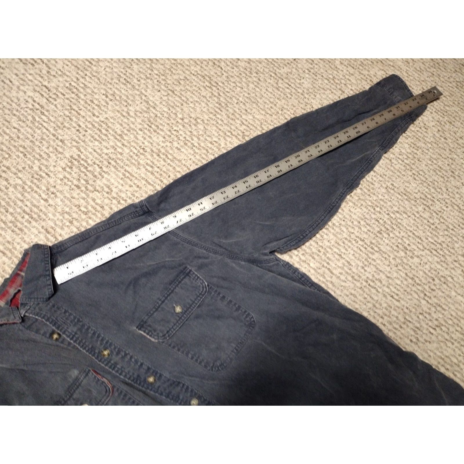 Vintage VINTAGE L.L. Bean Shirt Navy XLT 90s Heavyweight Lined Button-Up Knit Cotton Pockets Men Big & Tall casual Retro Size US XL / EU 56 / 4 - 6 Thumbnail