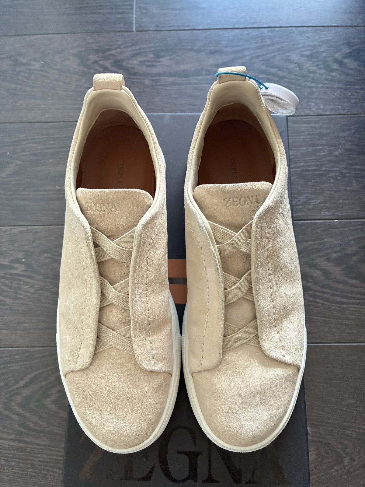 Ermenegildo Zegna Zegna beige triple stitch uk 7 eu 41 Size US 8 / EU 41 - 2 Thumbnail