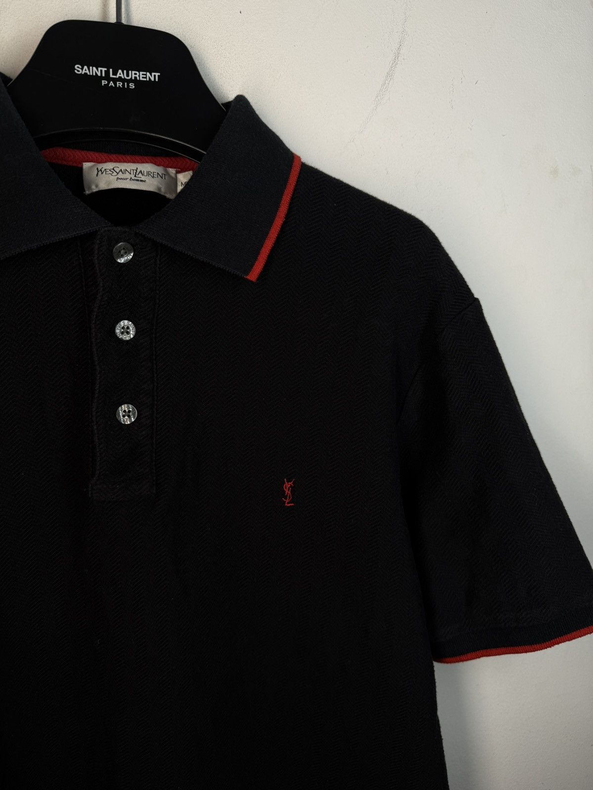 Yves Saint Laurent Black YSL Polo Shirt Yves Saint Laurent Tee YSL Shirt Size US M / EU 48-50 / 2 - 11 Thumbnail