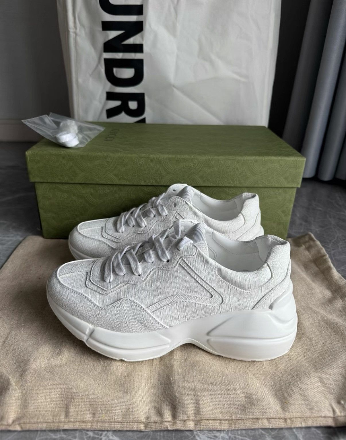 Gucci Gucci Rhyton dad sneakers, white with GG monogram K6 Size US 5.5 / IT 35.5 - 1 Thumbnail