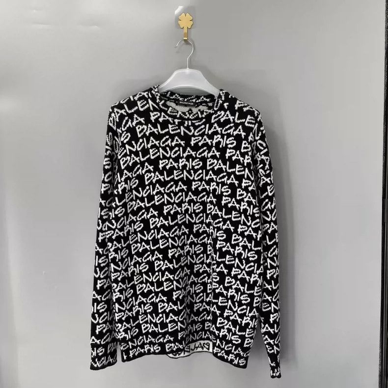 Balenciaga Logo Print Knit Sweater dmc