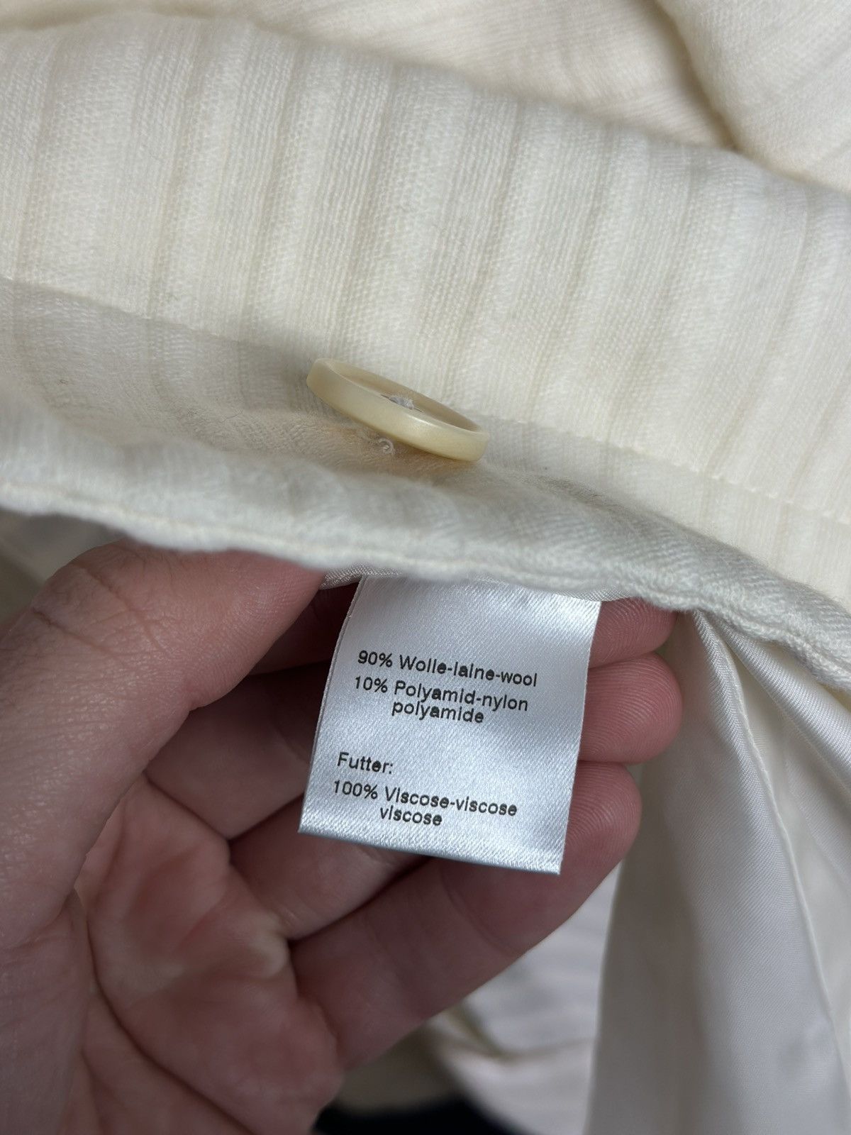 Akris Akris Punto Cream Wool Blazer Jacket - Size 16 Size XL / US 12-14 / IT 48-50 - 9 Thumbnail