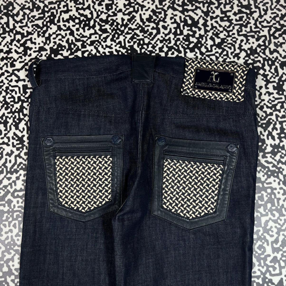 Angelo Galasso ANGELO GALASSO Denim Jeans Leather Pocket Luxury Rare Style Size US 34 / EU 50 - 3 Thumbnail