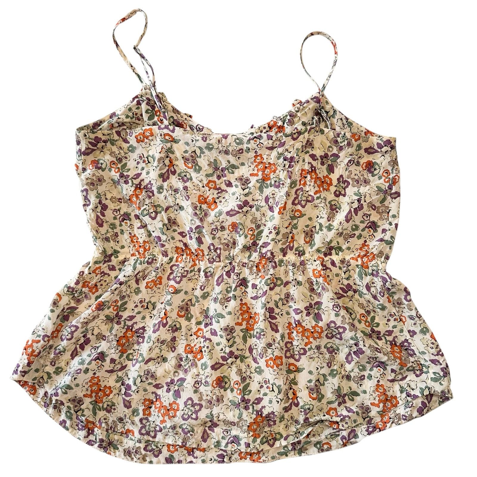 Rebecca Taylor Rebecca Taylor Floral Silk Peplum Ruffle Front Cami Y2K 4 Size S / US 4 / IT 40 - 8 Thumbnail