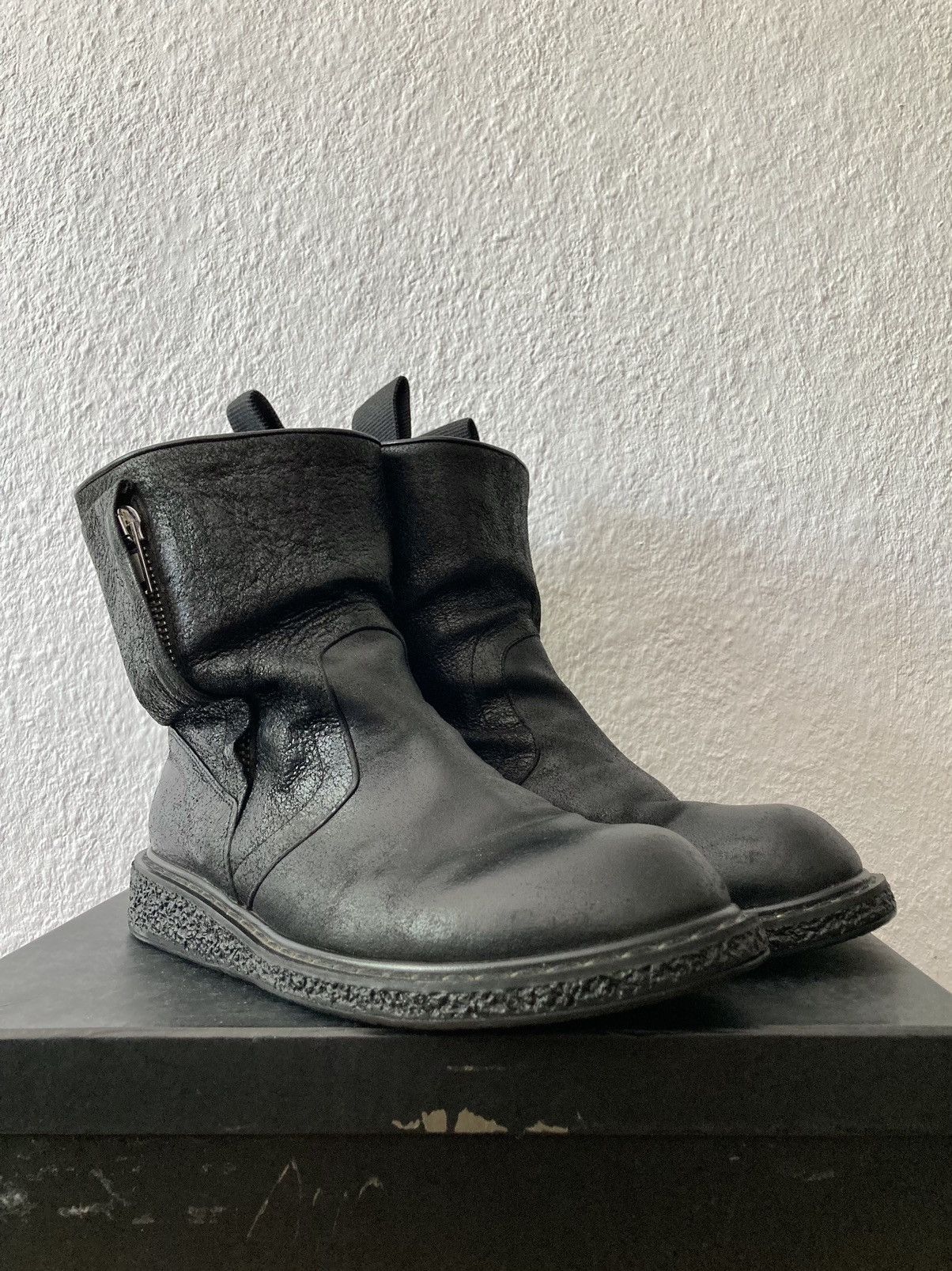 Rick Owens F/W 09 "CRUST" Blistered Lamb Leather Cargo Creeper IT43,5 Size US 10.5 / EU 43-44 - 1 Thumbnail