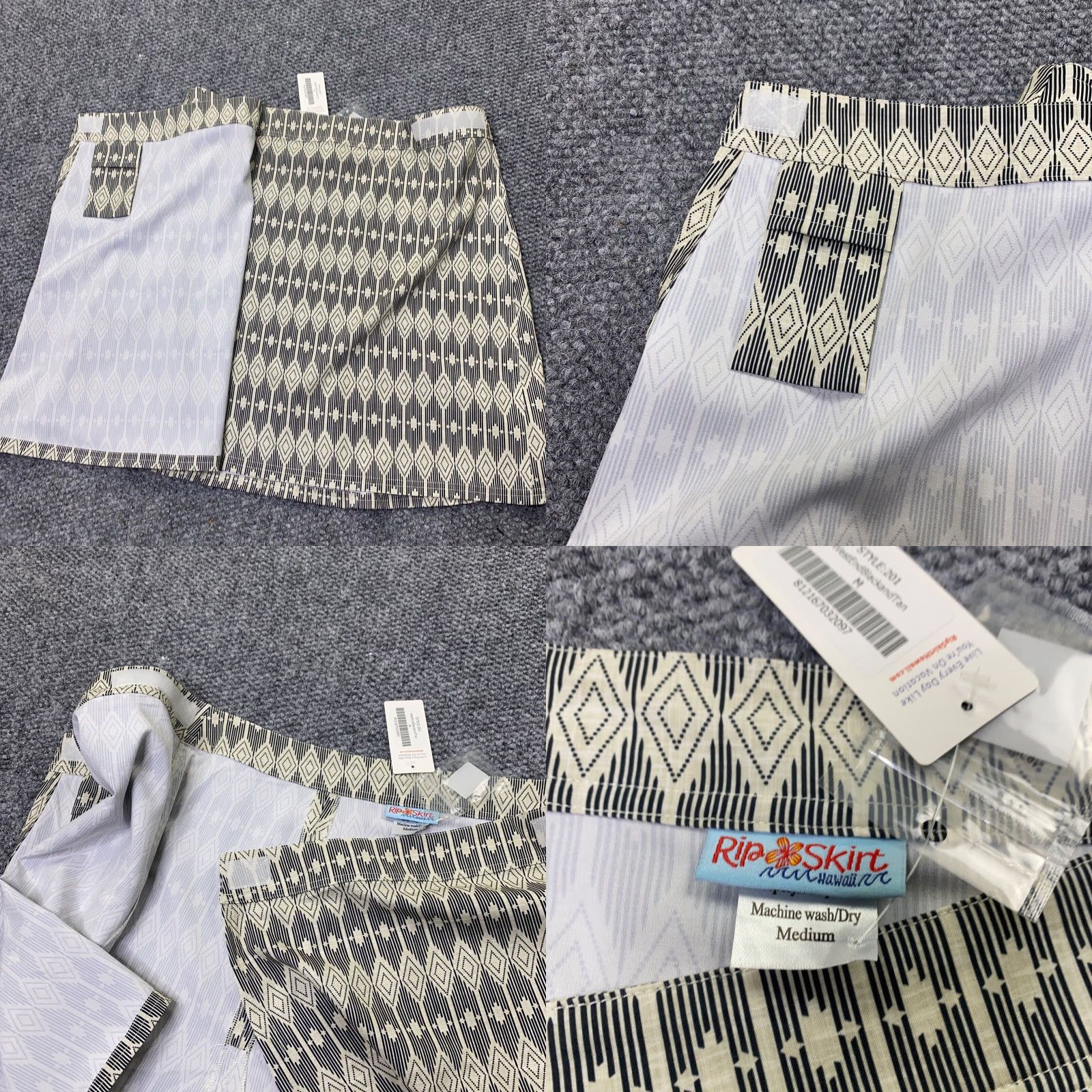 Vintage VINTAGE RipSkirt Hawaii Womens Wrap Skirt Medium Westend Black & Tan Geometric Pattern Geometric Size 32" / US 10 / IT 46 - 8 Thumbnail