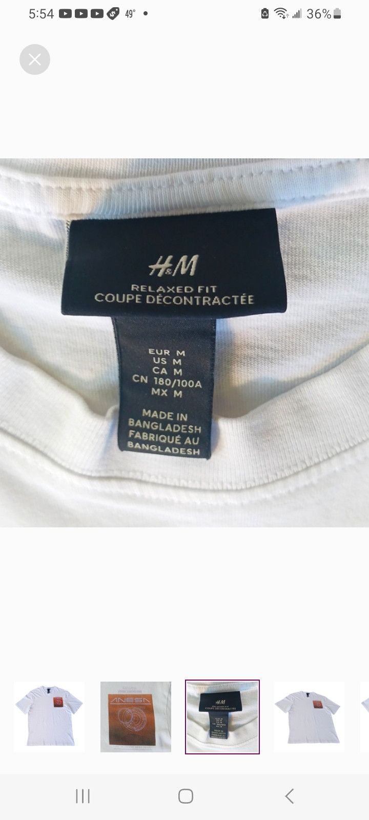 H&M H & M OTHER DIMENSION White T-Shirt, M, White. Size US M / EU 48-50 / 2 - 3 Thumbnail
