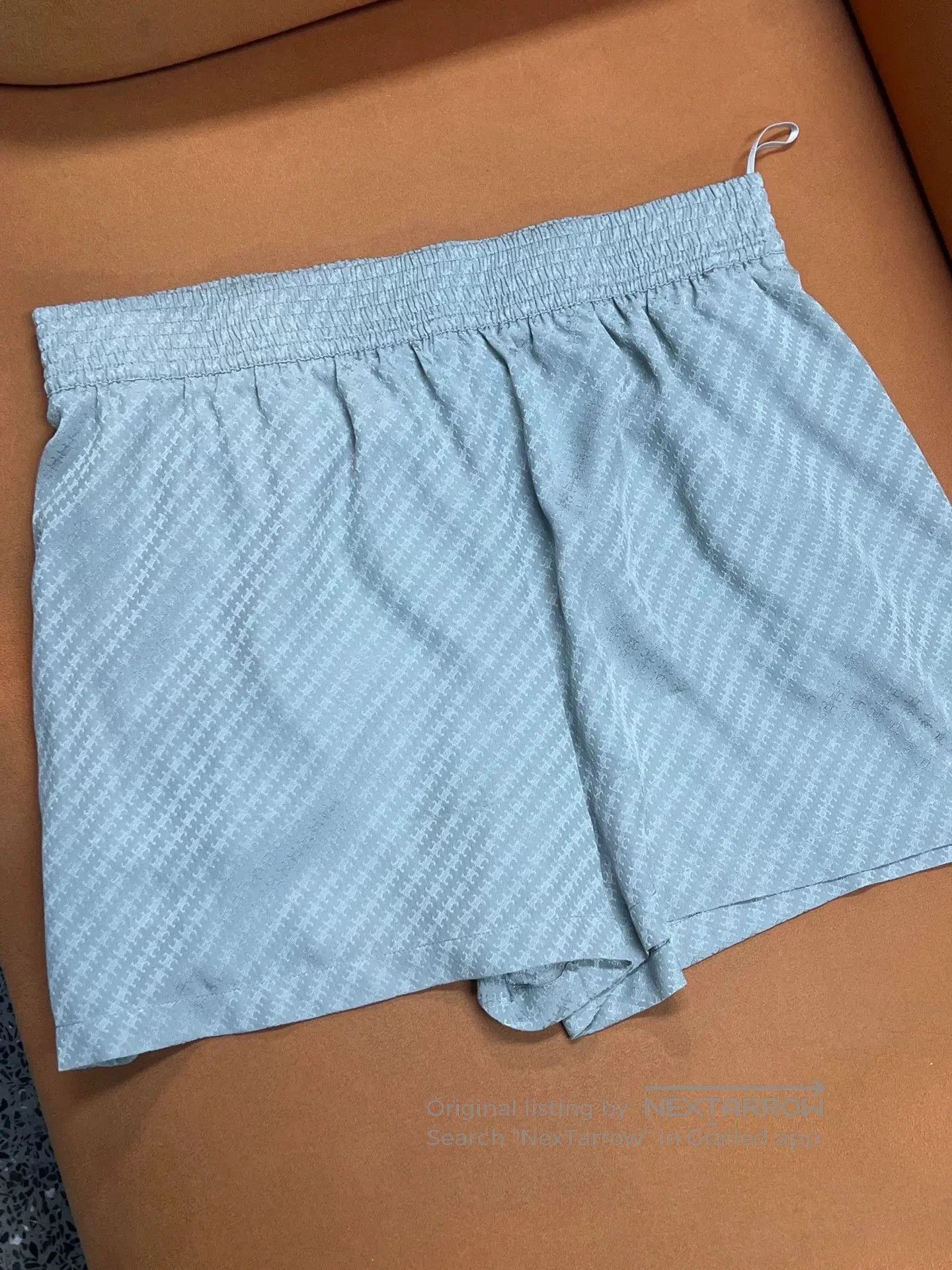 Celine CELINE Silk Embroidered Logo Shorts. Size 35" - 1 Thumbnail