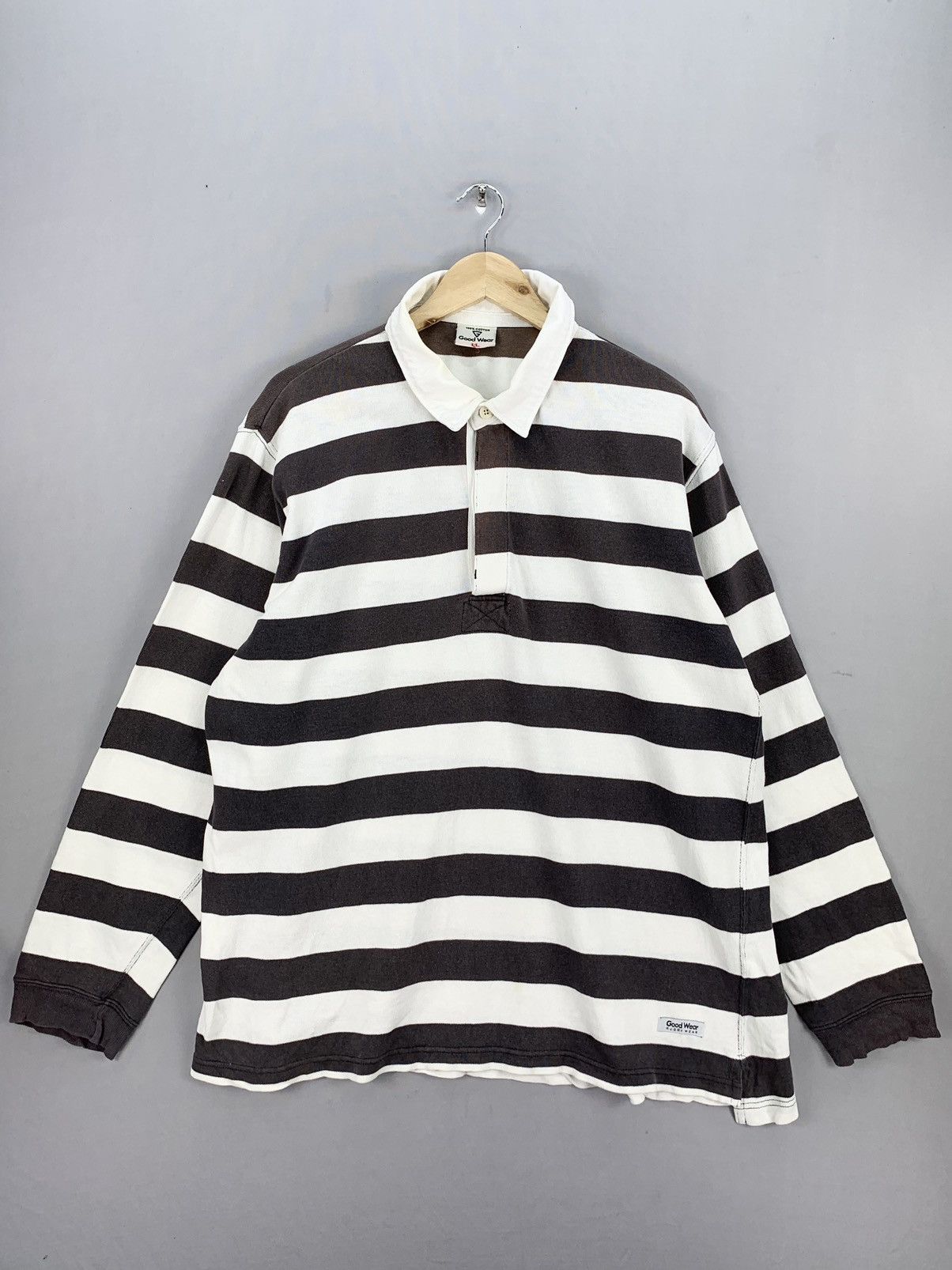 NFL Vintage 90s Stripe Long Sleeve Rugby Polo Shirt Size US XXL / EU 58 / 5 - 1 Thumbnail