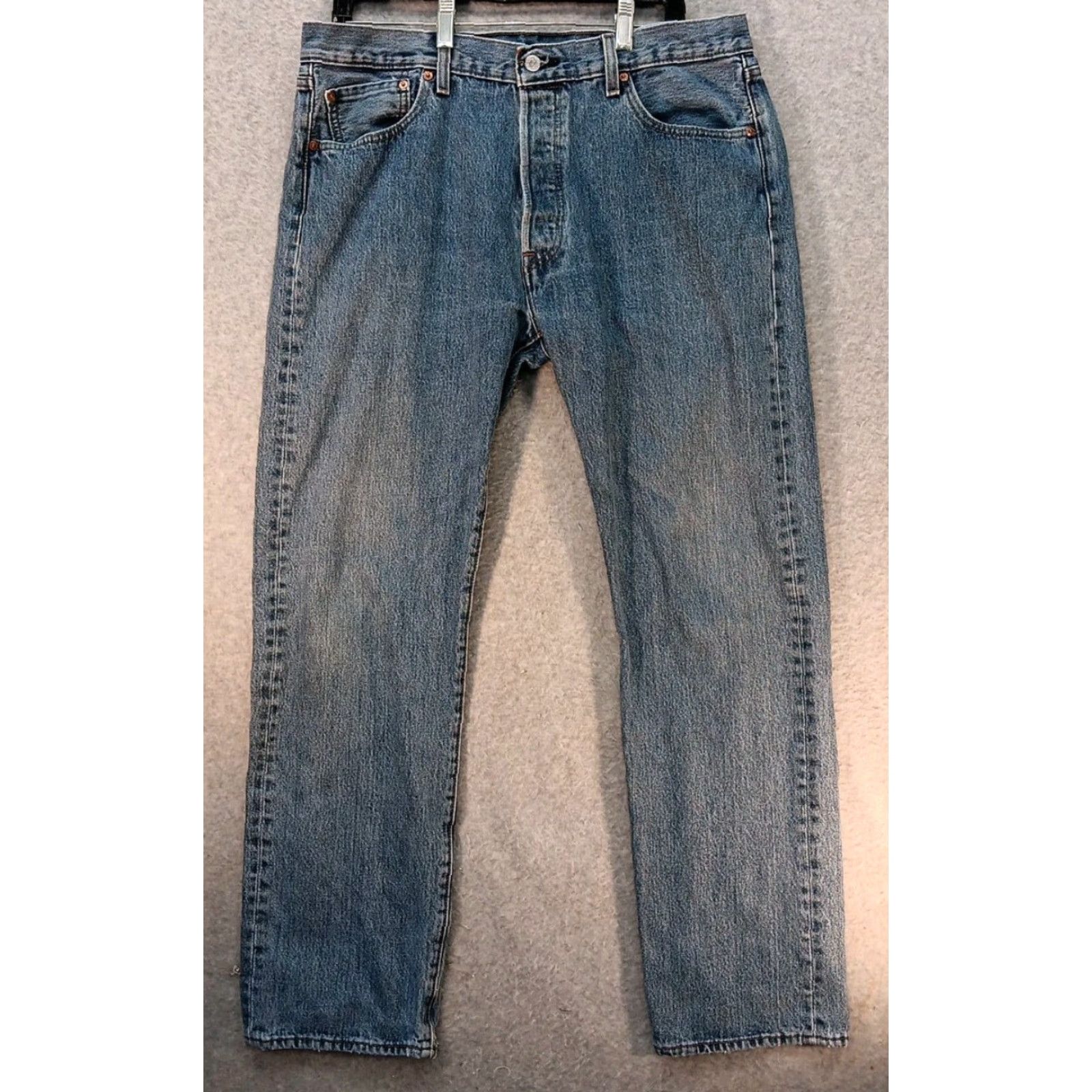 Levi's VINTAGE Levis 501 Jeans Mens 35x32 Blue Straight Button Fly Denim Lot Of 2 Levi's 501 Series 90s Womens? Wait Size US 35 - 3 Thumbnail