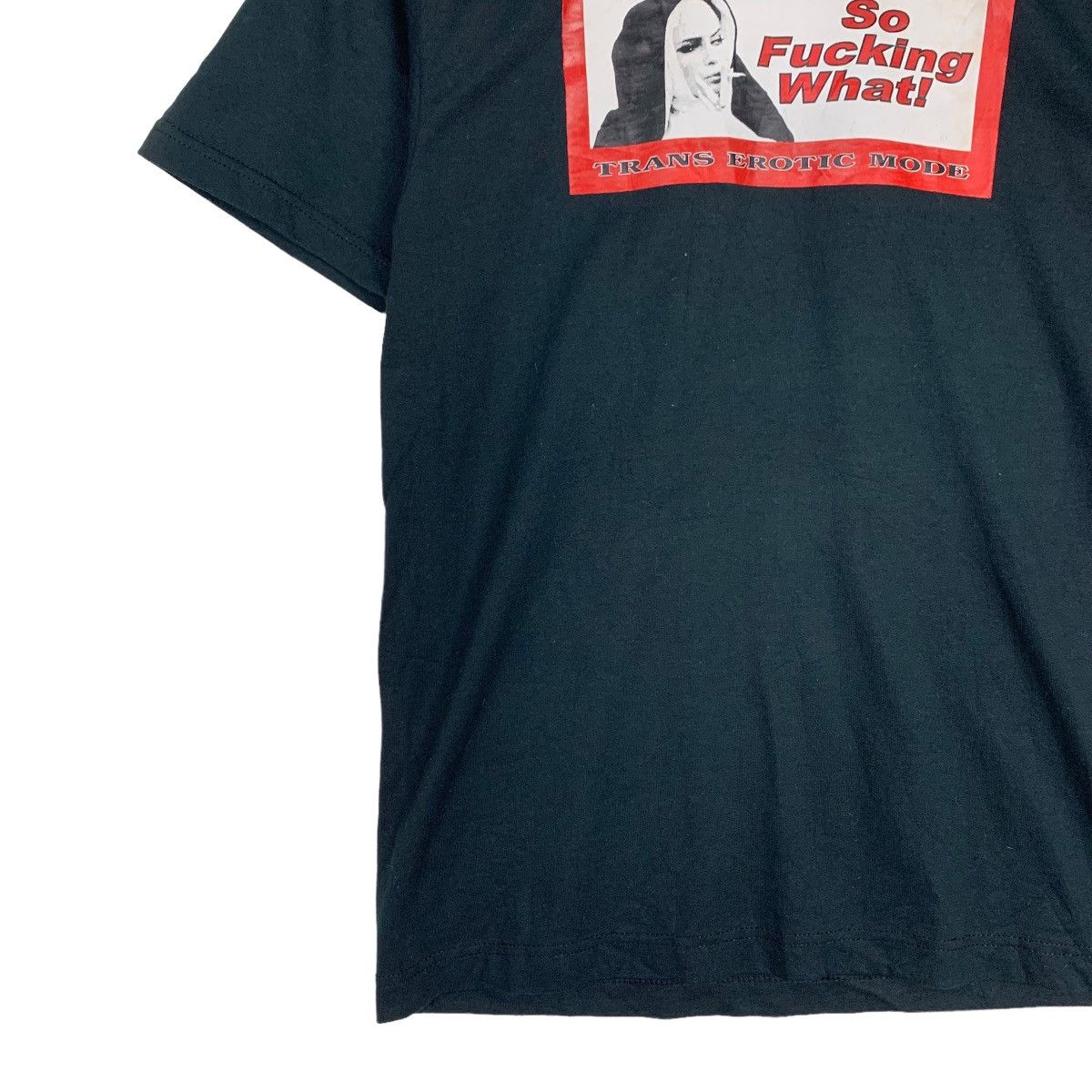 Vintage TRANS EROTIC MODE SO FUCKING WHAT! PRINTED TEE #0277-C12 Size US S / EU 44-46 / 1 - 4 Thumbnail