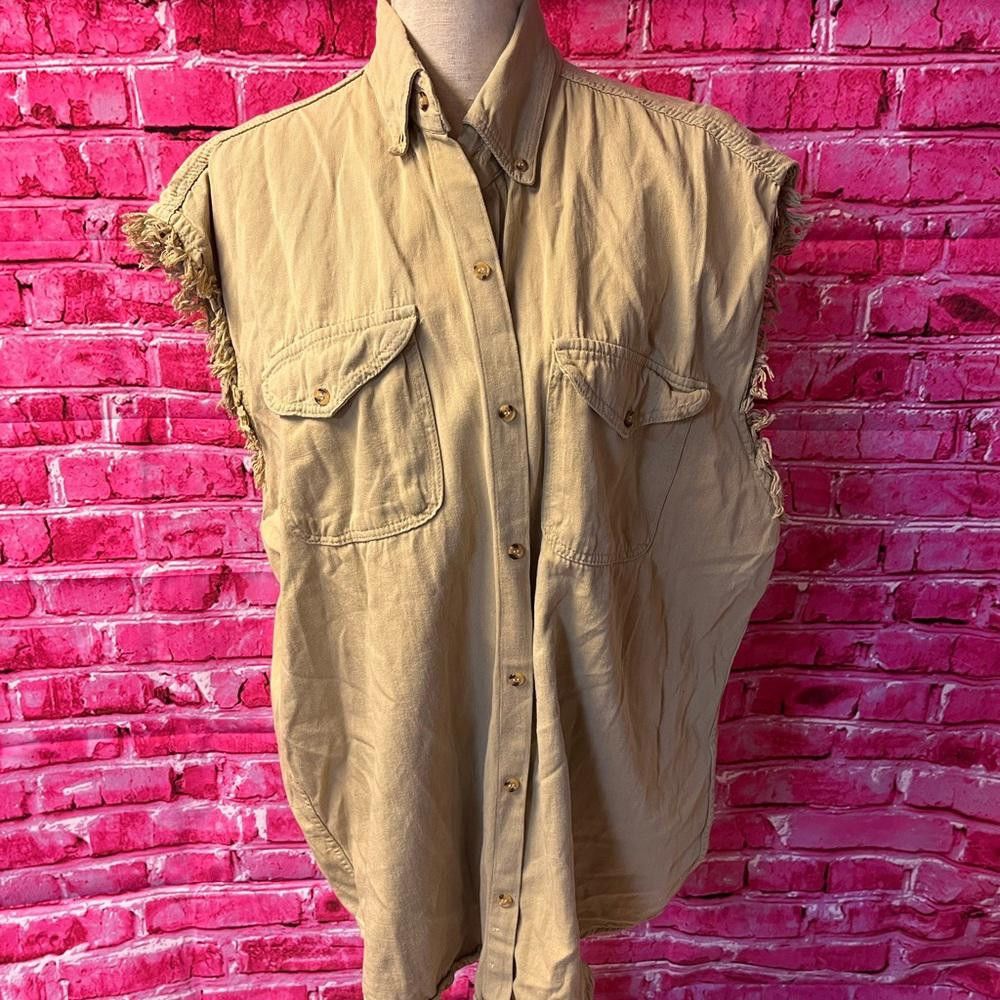 Designer Biker wear tan rider vest Size US XXL / EU 58 / 5 - 3 Thumbnail