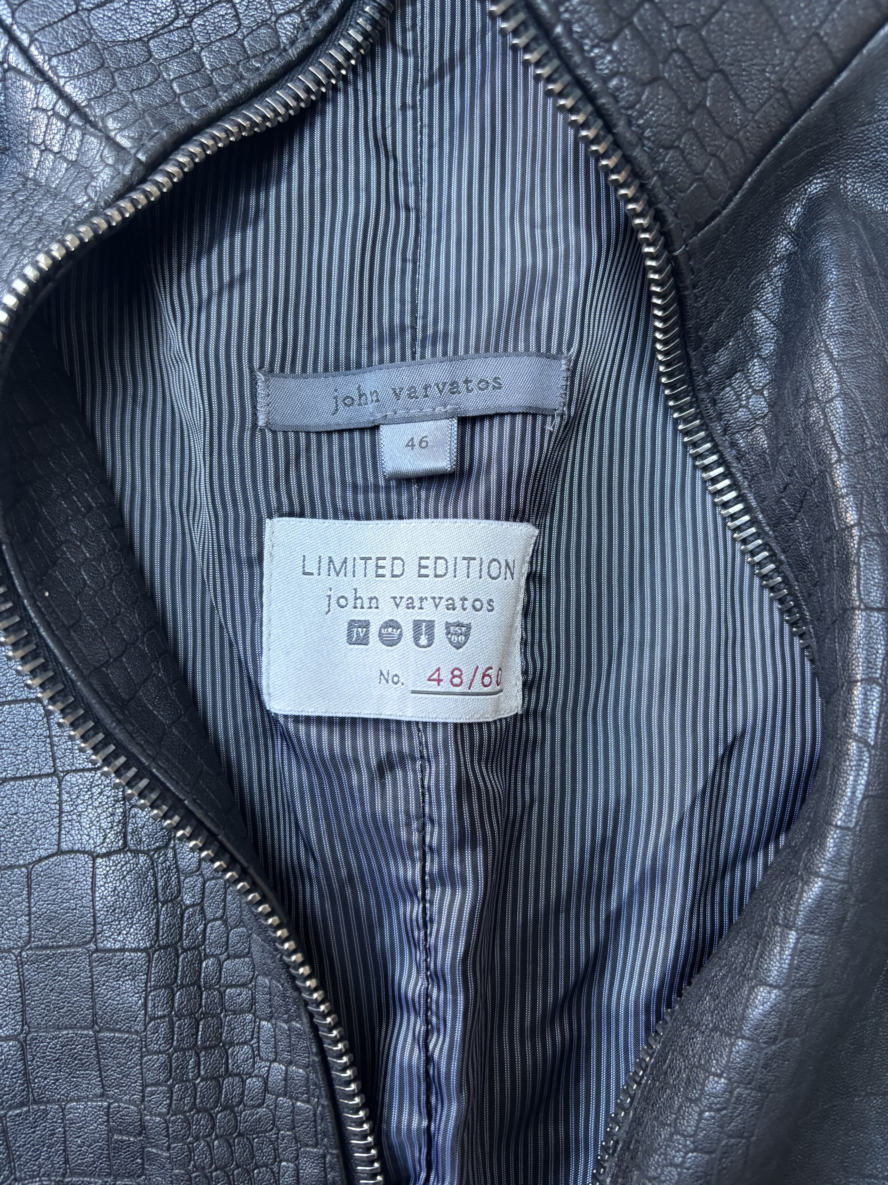 John Varvatos Runway Croc Leather Jacket no. 48/60 Size US M / EU 48-50 / 2 - 4 Thumbnail