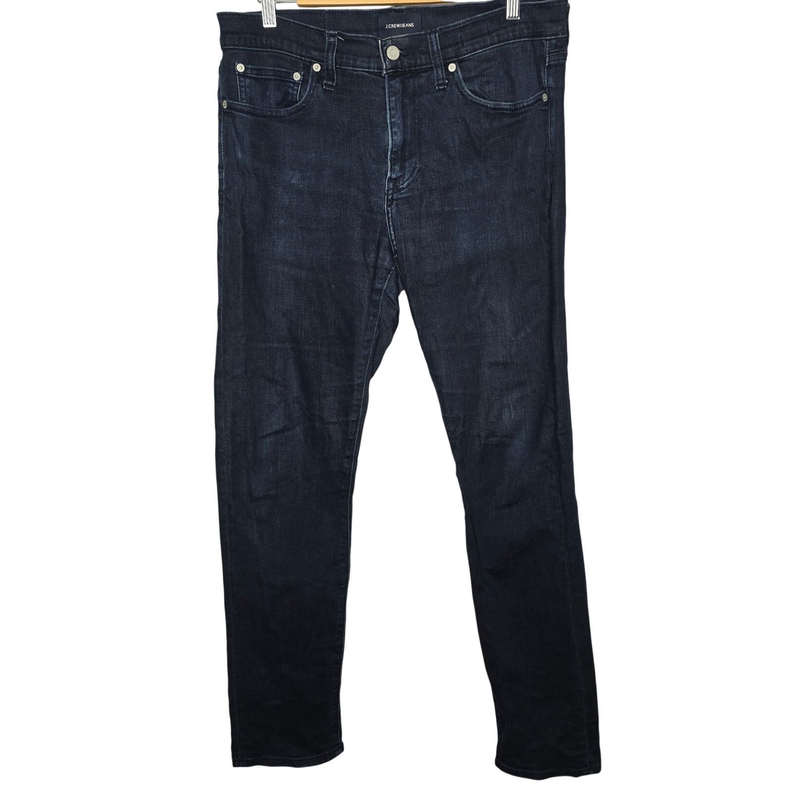 J.Crew J. Crew Dark Wash Slim Fit Stretch Blue Denim Jeans W33 L34 Size US 33 - 1 Thumbnail