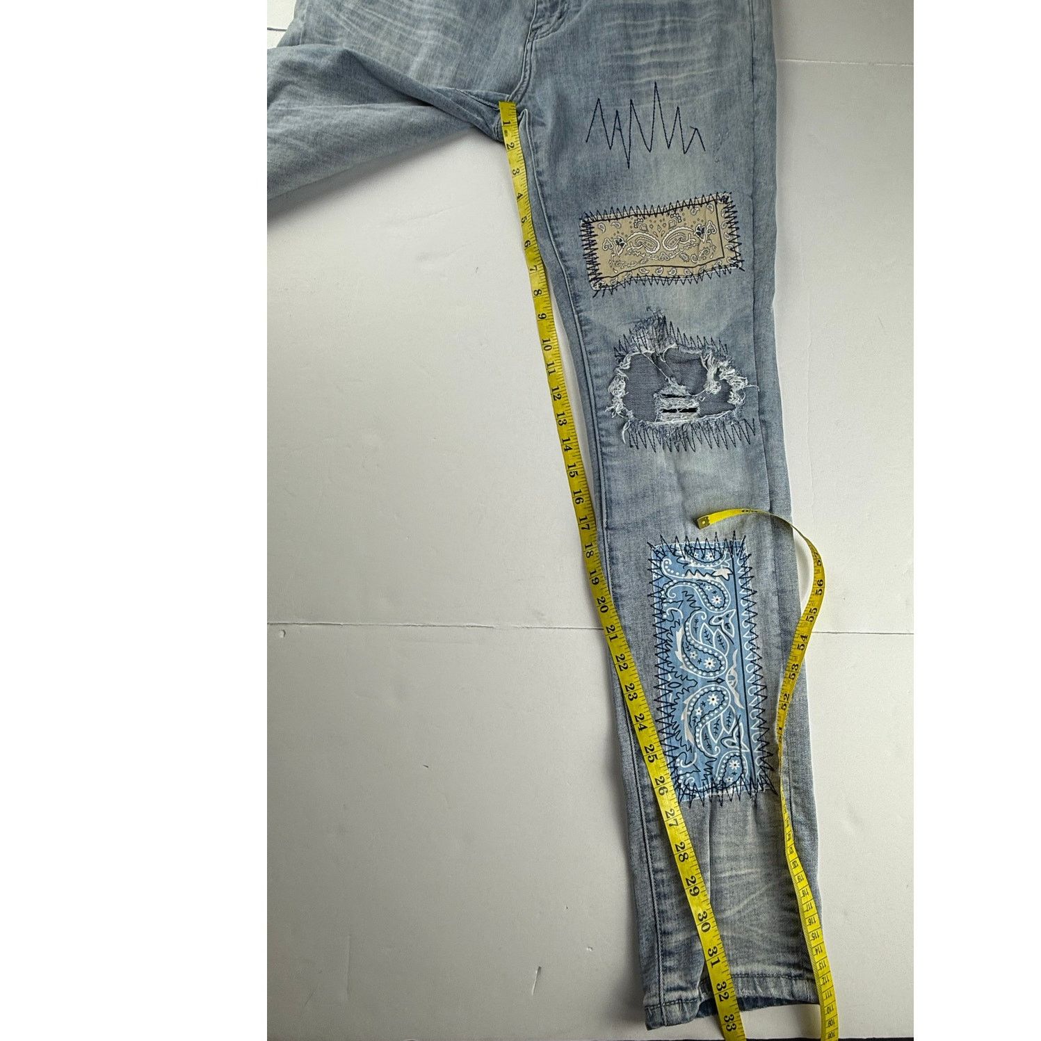 SERENEDE Serenede Patchwork Denim Jeans - 34x32 - Excellent! Size US 34 / EU 50 - 5 Thumbnail
