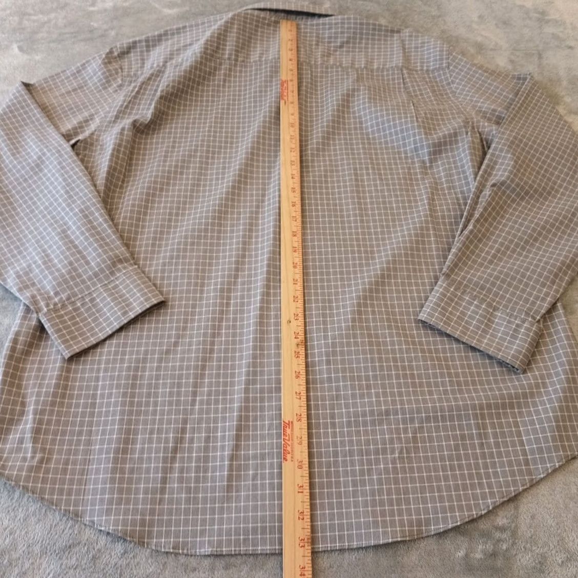 Van Heusen Van Heusen Shirt Mens 2XL Gray Check Long Sleeve Button-Up Cotton Blend Regular Size US XXL / EU 58 / 5 - 7 Thumbnail