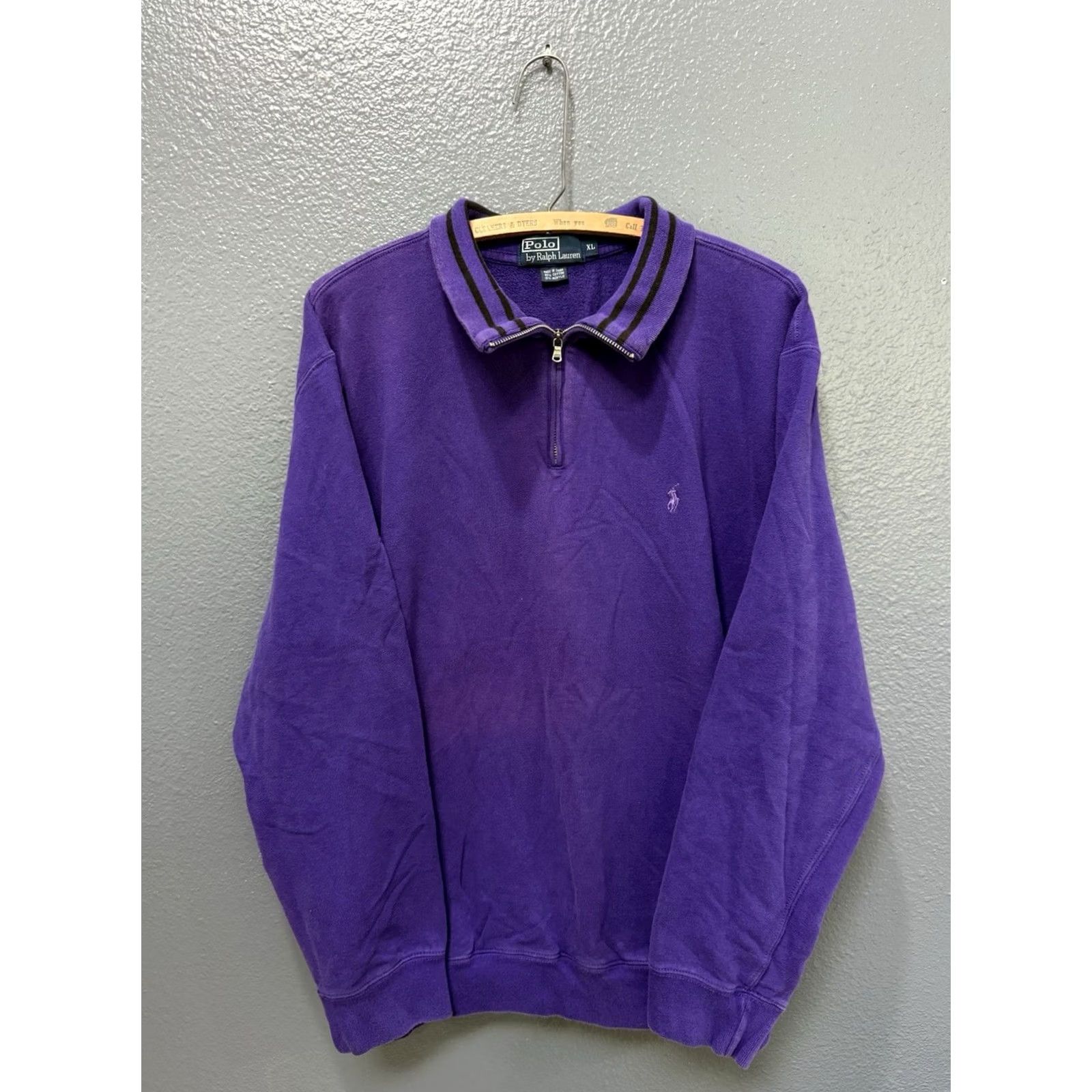 Polo Ralph Lauren VINTAGE Polo Ralph Lauren Sweatshirt Purple Cotton Zip Polo 90s L Mens Sweatshirt Size US L / EU 52-54 / 3 - 3 Thumbnail
