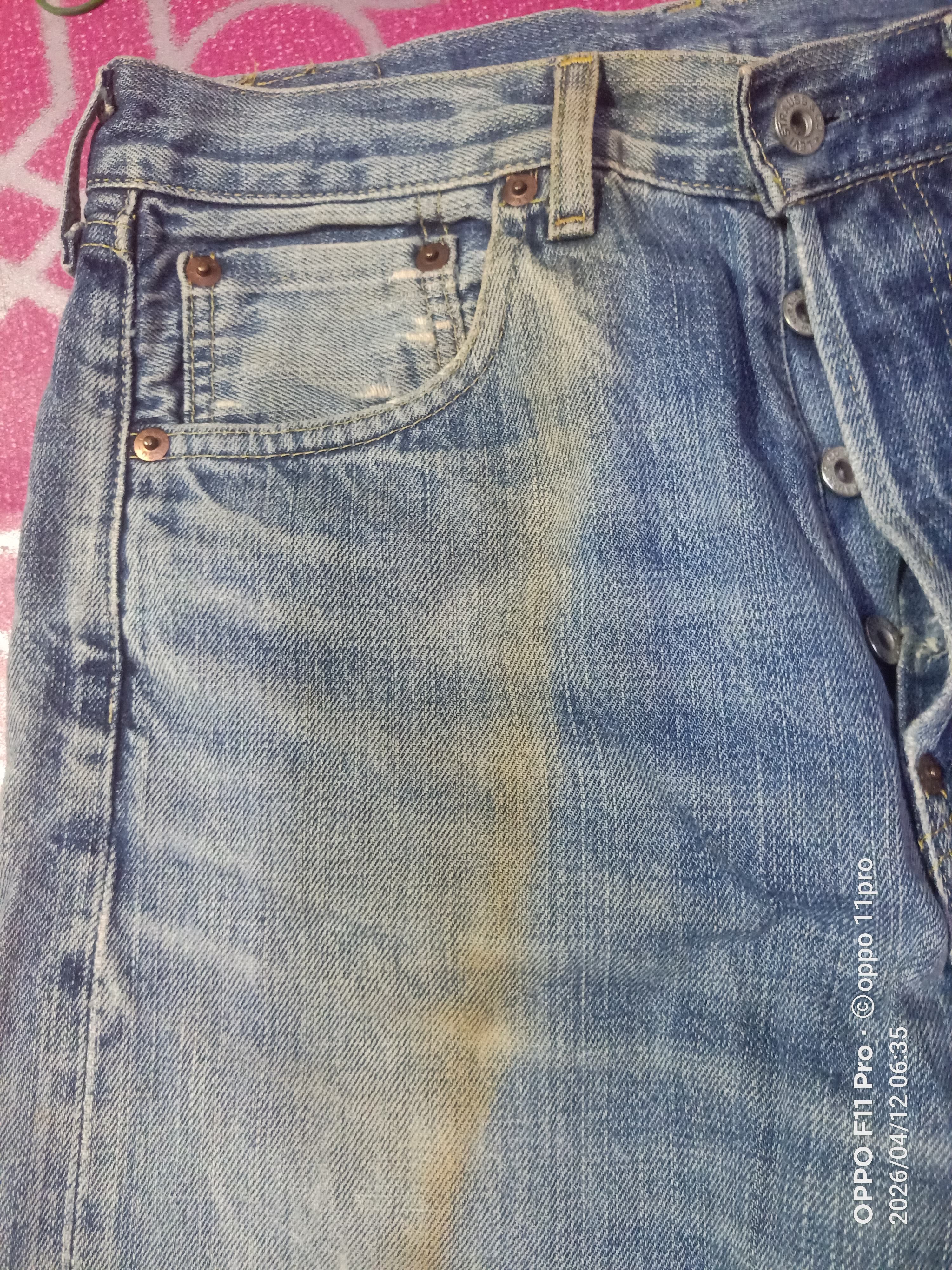 Levi's Vintage Clothing 💥 Vintage Big E 702 Redselved Distressdenim Denim 💥 Size US 30 / EU 46 - 4 Thumbnail