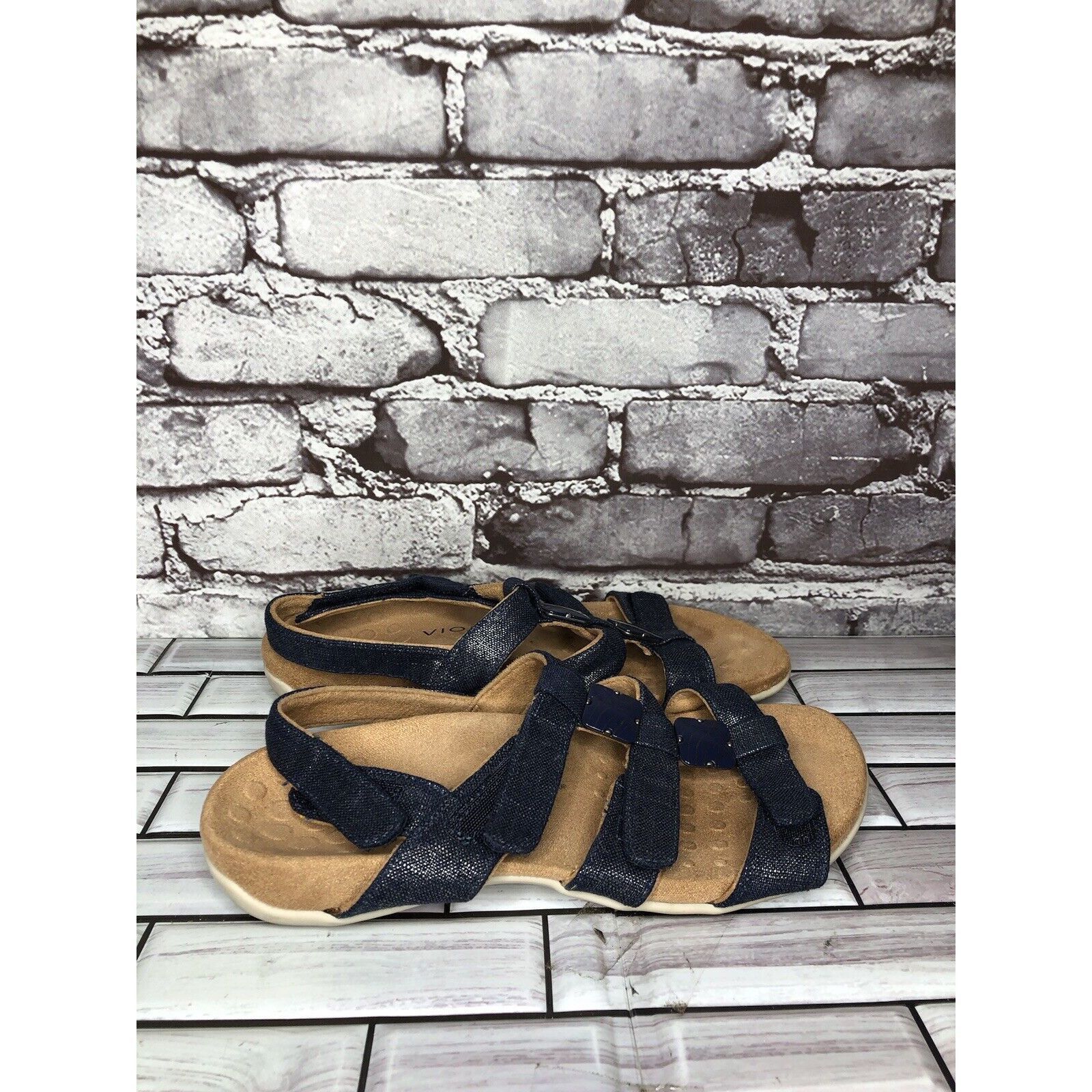 Other Vionic Amber Blue Denim Adjustable Strap Casual Sandals Wome Size US 8 / IT 38 - 12 Thumbnail