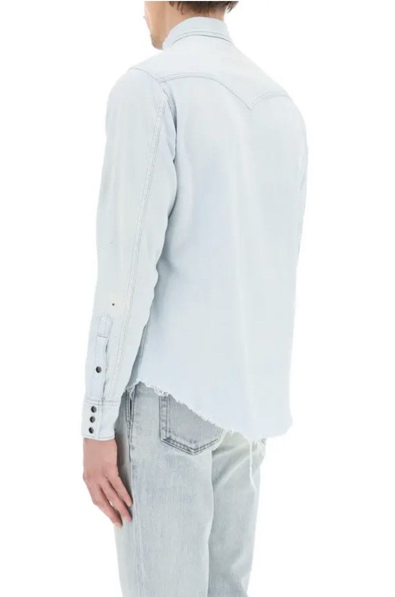 Saint Laurent Paris Distressed western denim shirt size M Size US M / EU 48-50 / 2 - 2 Thumbnail