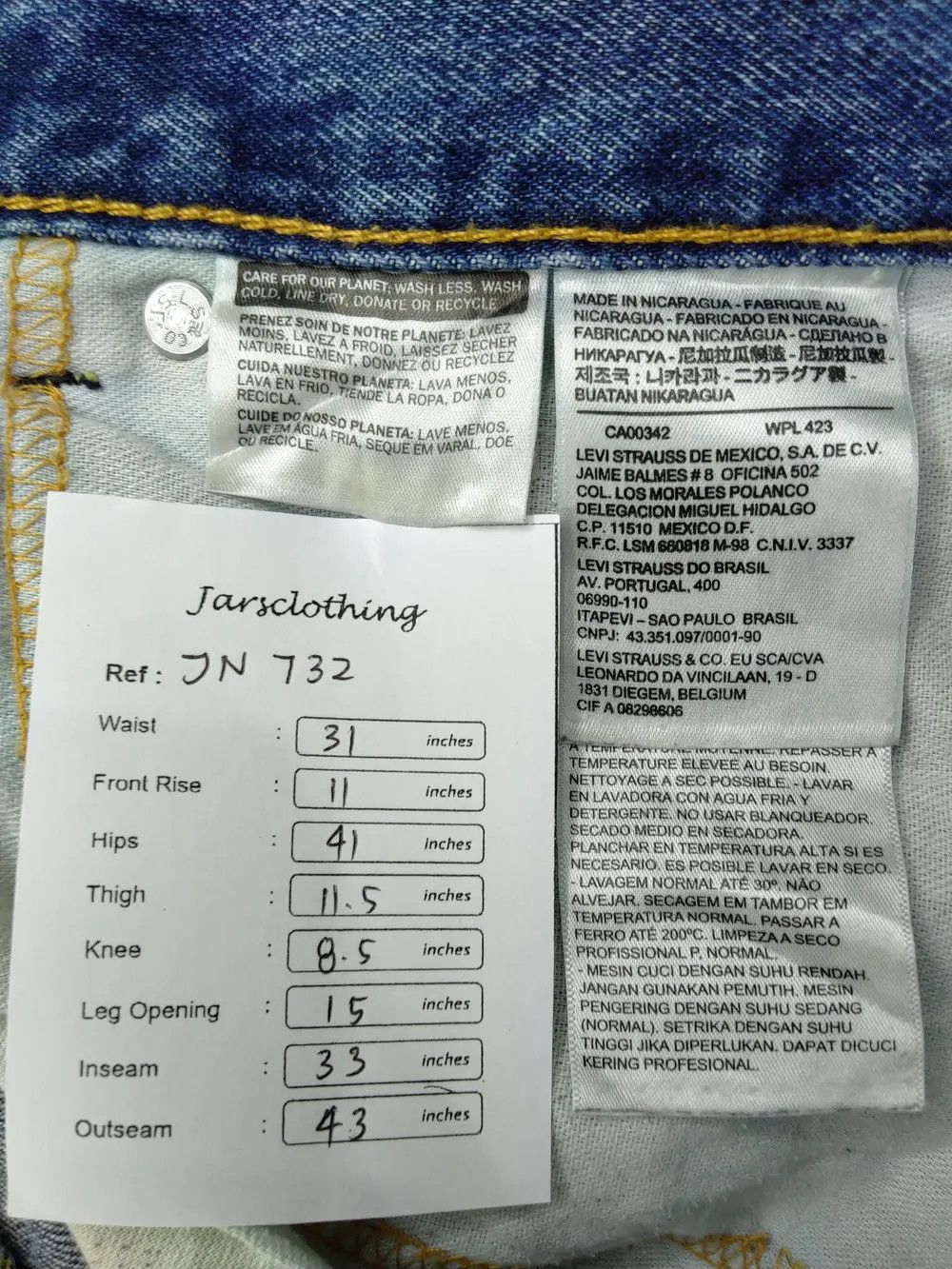 Levi's Vintage Levi's 505 Blue Wash Denim 31x33 -JN732 Size US 31 - 8 Thumbnail