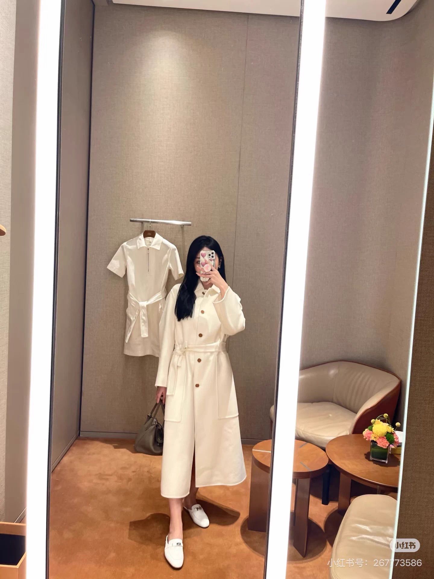 Hermes Hermes Long Cashmere Coat 36 Ivory 99% New Size XS / US 0-2 / IT 36-38 - 8 Thumbnail