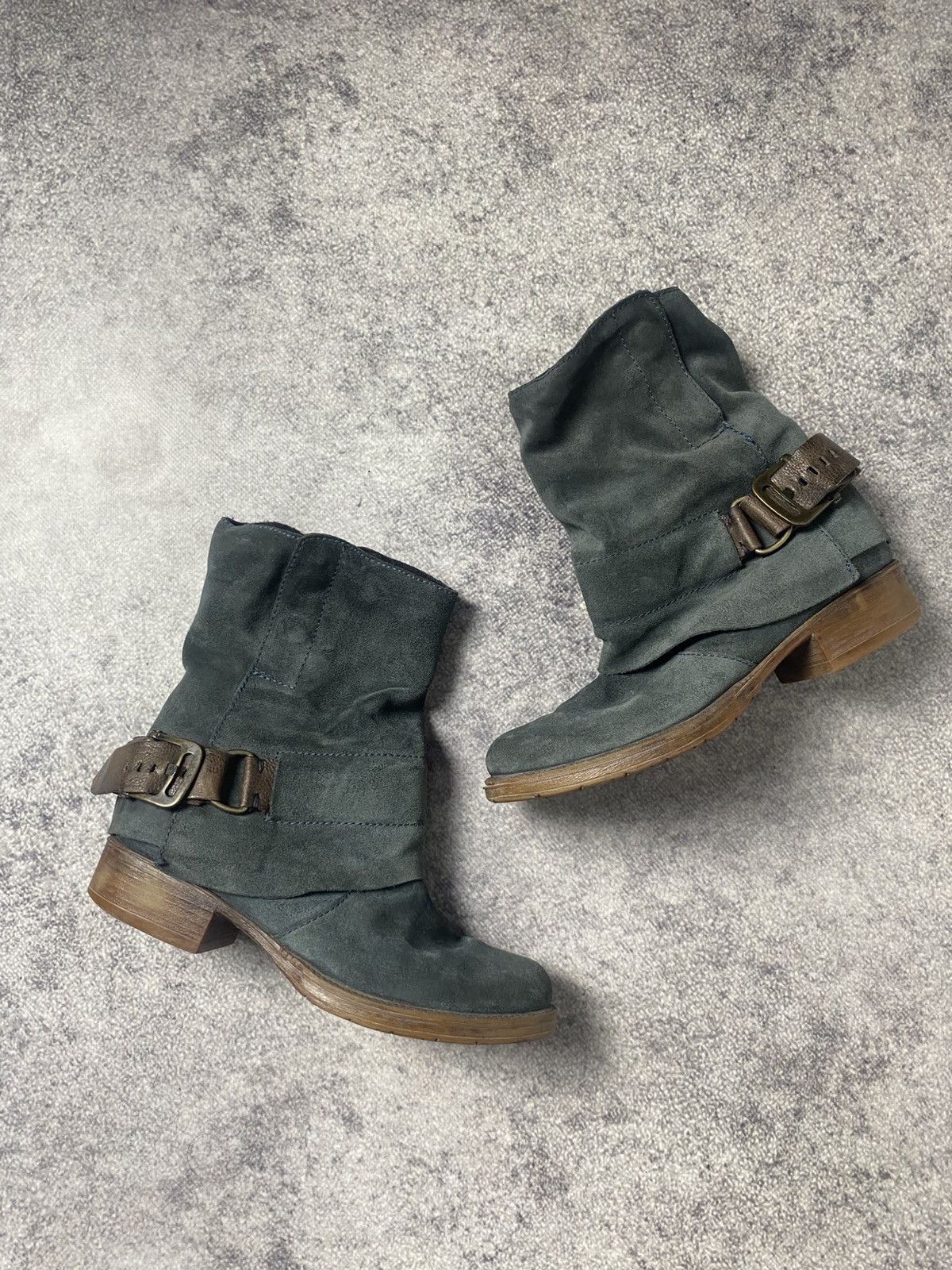 A.S.98 VINTAGE AVANT GARDE GOTHIC SUEDE BLUE BOOTS A.S.98 style Size US 8 / IT 38 - 2 Thumbnail