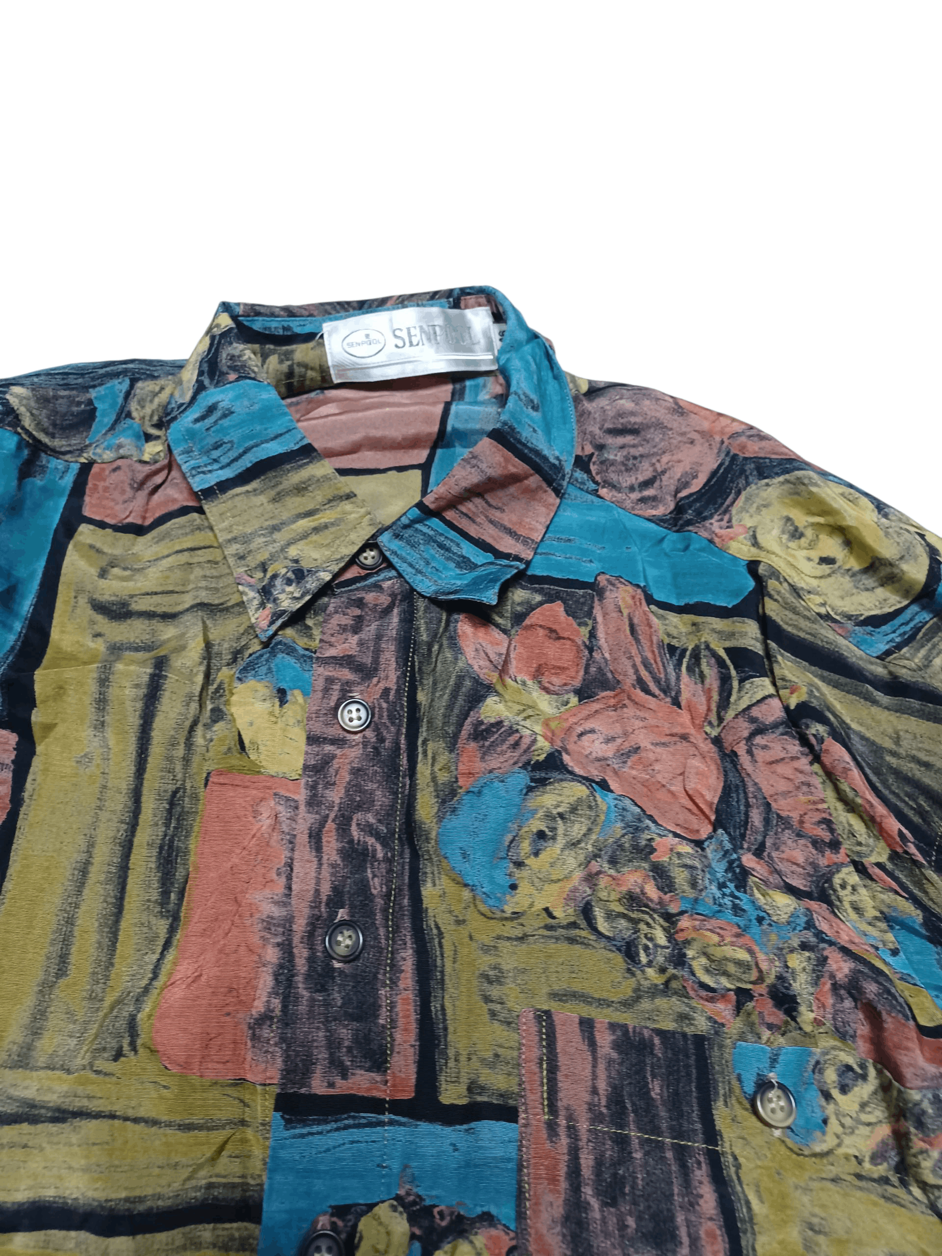 Other VINTAGE SENPOOL 100% VISCOSE ART DESIGNER AVANT GARDE SHIRT Size US M / EU 48-50 / 2 - 2 Thumbnail